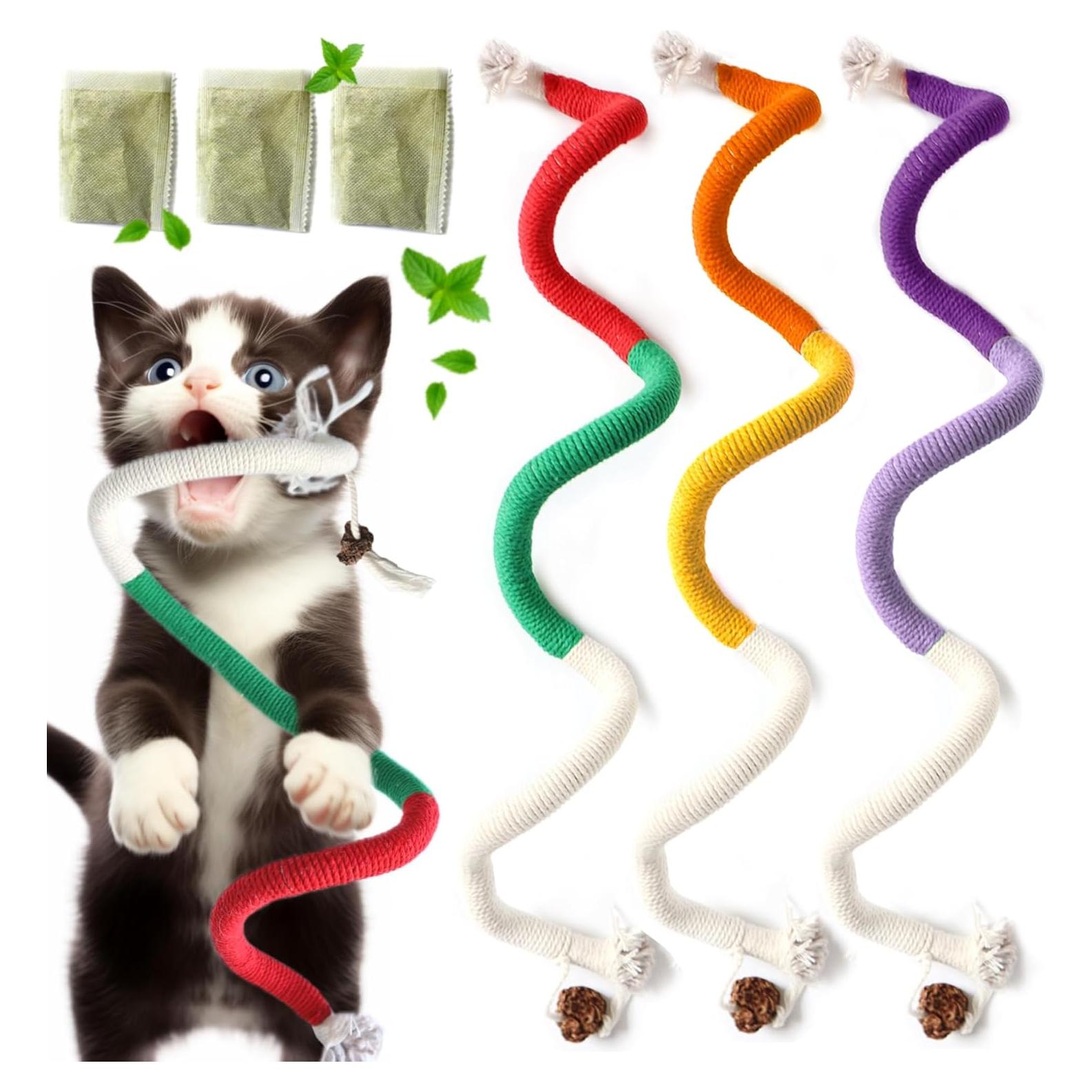 Juguetes Interactivos para Gatos Fokauiwo - Paquete de 3 con Hierba Gatera