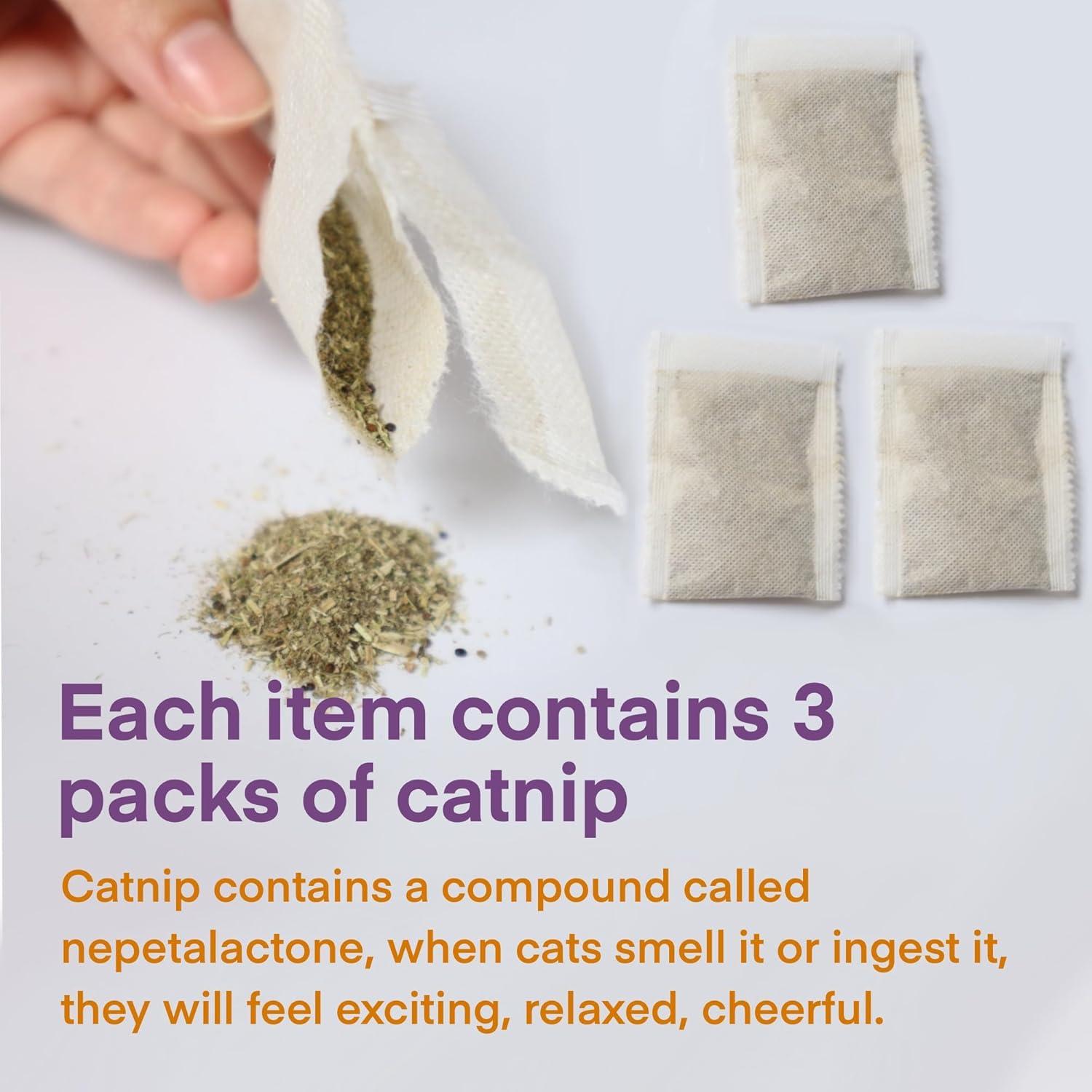 Juguetes Interactivos para Gatos Fokauiwo - Paquete de 3 con Hierba Gatera