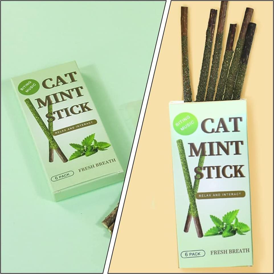 Palos de Menta para Gatos HZ-M - 6 Piezas Naturales