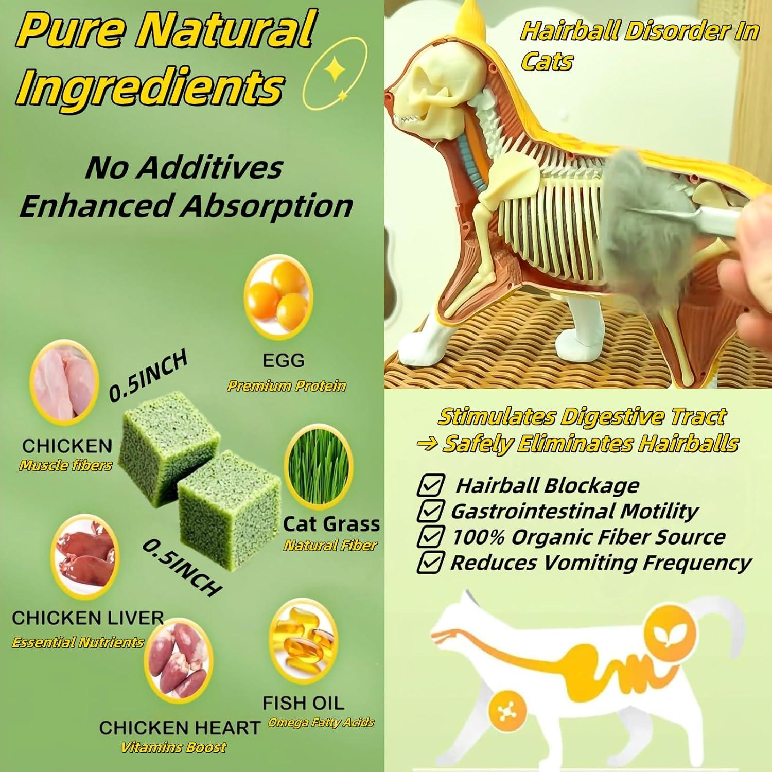 Palitos de Hierba para Gatos GREMBEB 60g - Snack Liofilizado