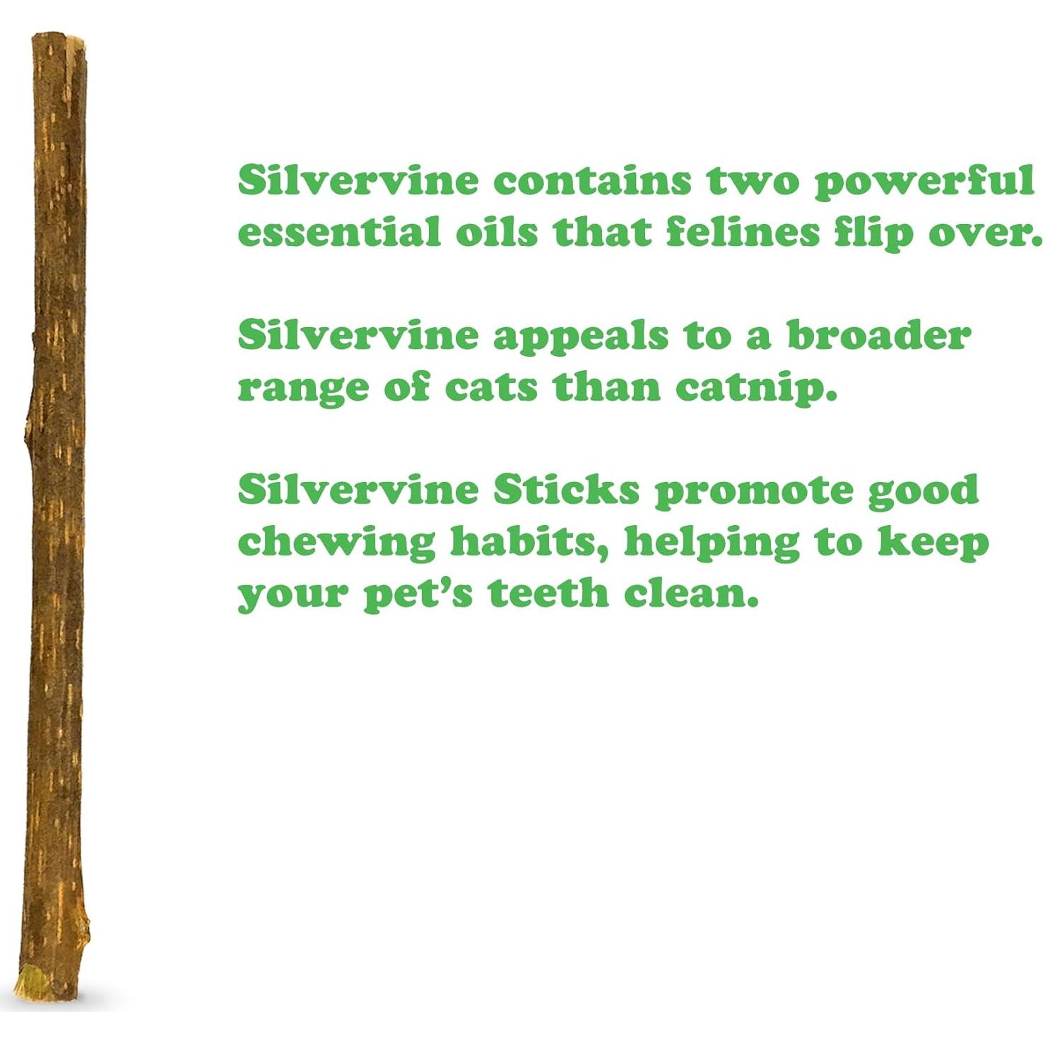 Palos de Silvervine Meowijuana 10 cm para Gatos - Masticables Naturales