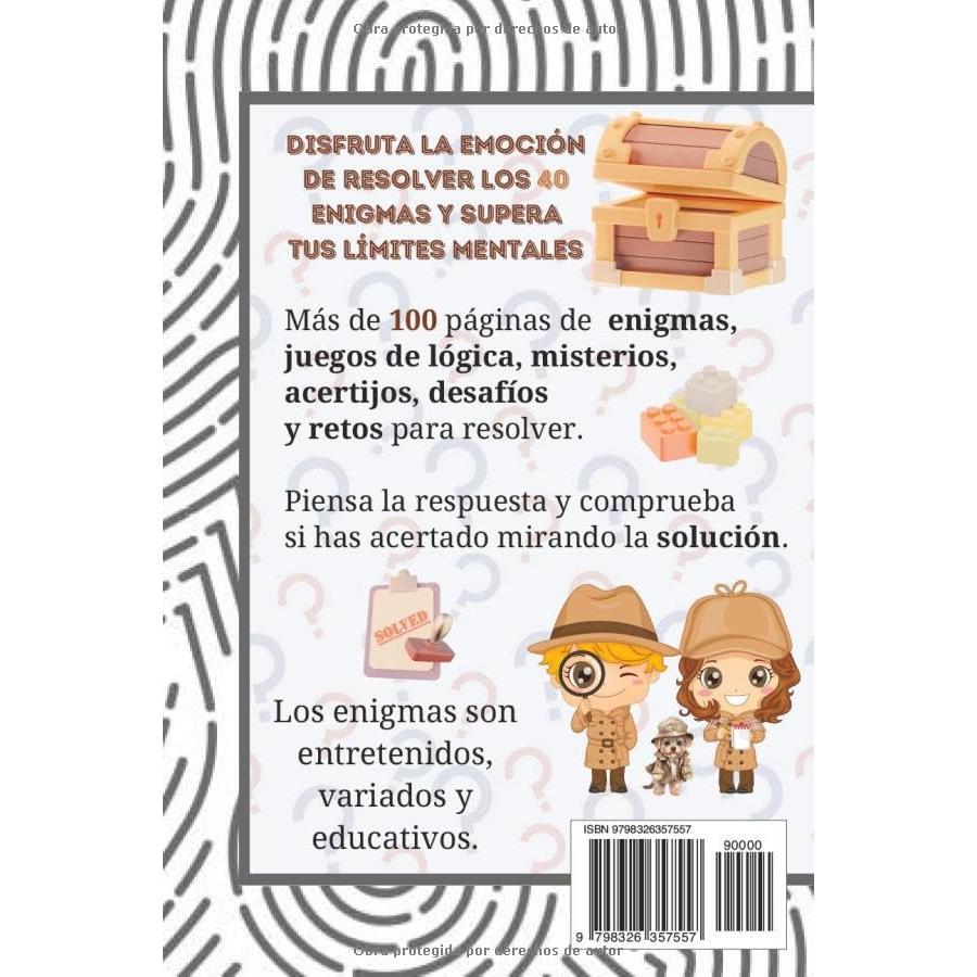 Resuelve los enigmas. Desafíos. Juegos de lógica. Acertijos. Misterios. Retos: Más de 100 páginas a color con retos. Incluye soluciones. Actividades ... y ejercitar la mente. (Spanish Edition)