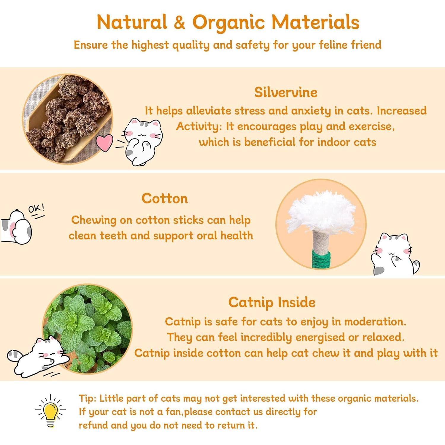 Juguetes Masticables para Gatos SEVENKA - 3 Pcs de 70cm