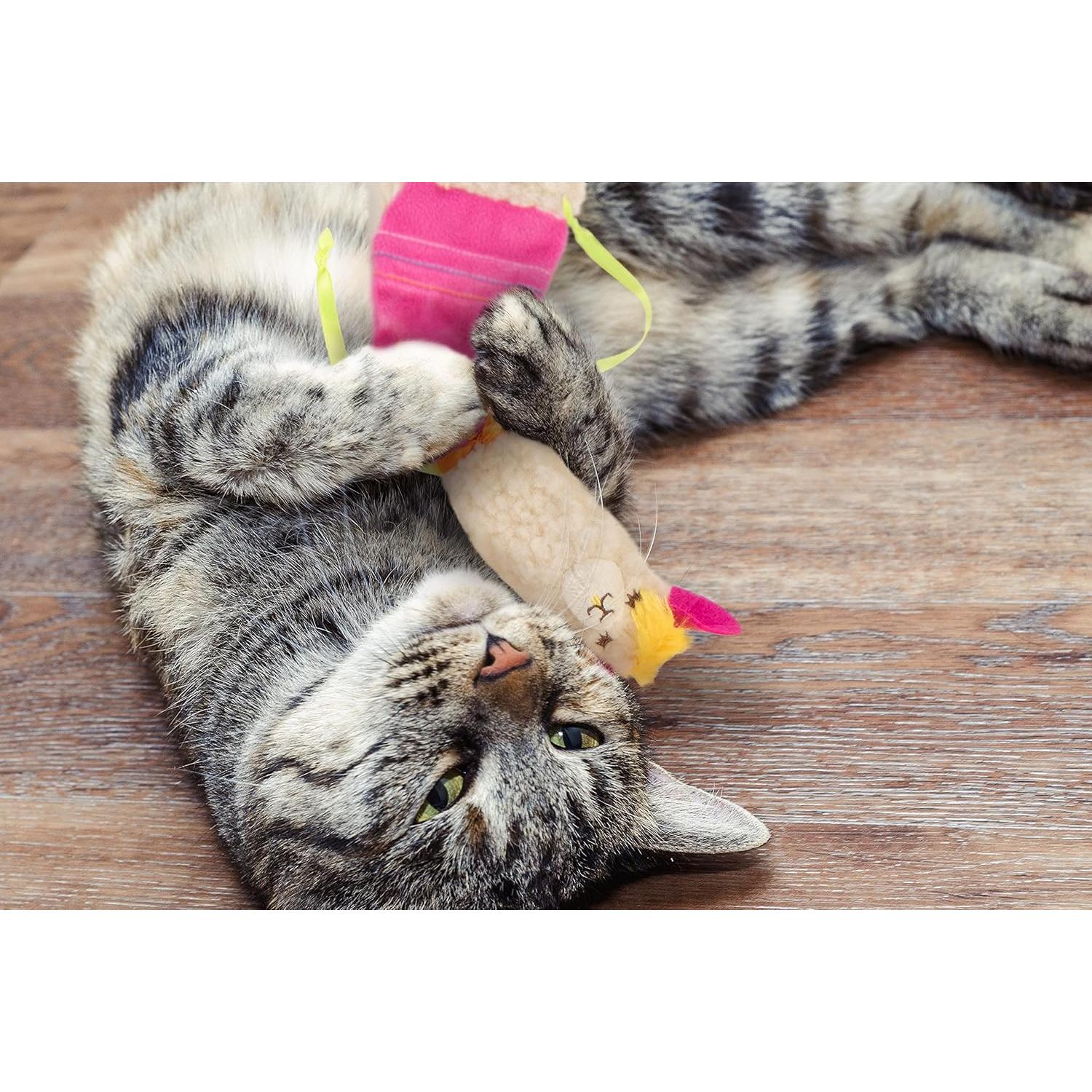 Juguete para Gato SmartyKat Llama Patona con Catnip - Blanco/Rosa