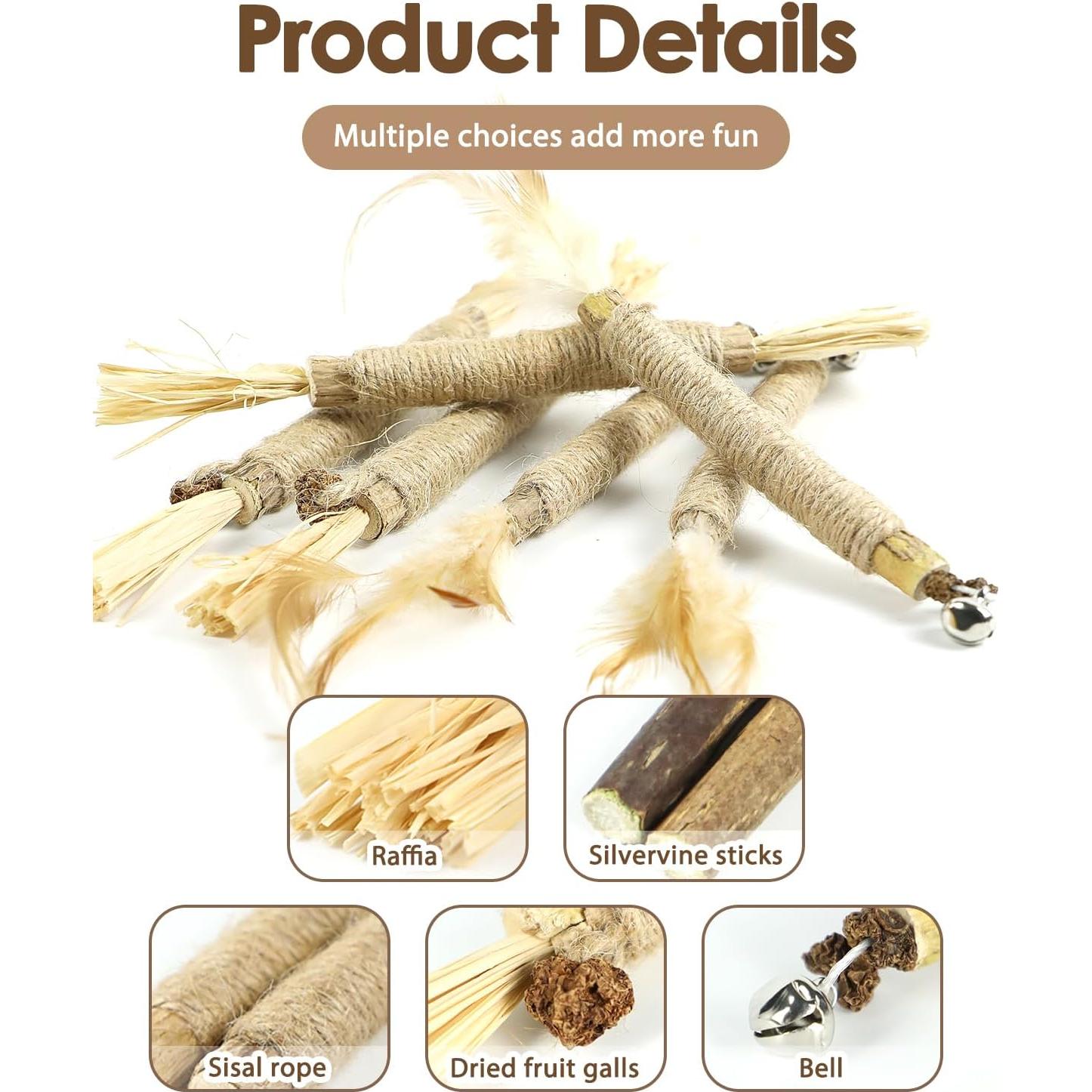 Juguetes para Gatos Tocirelo - Paquete de 10 Silvervine Natural