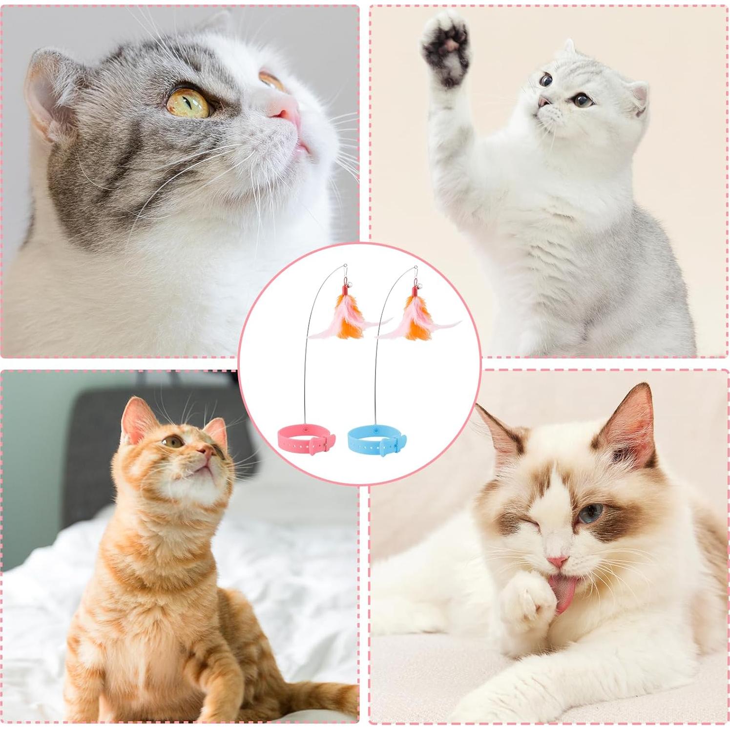 Juguete de Collar para Gato KALAMANDA con Plumas y Campana