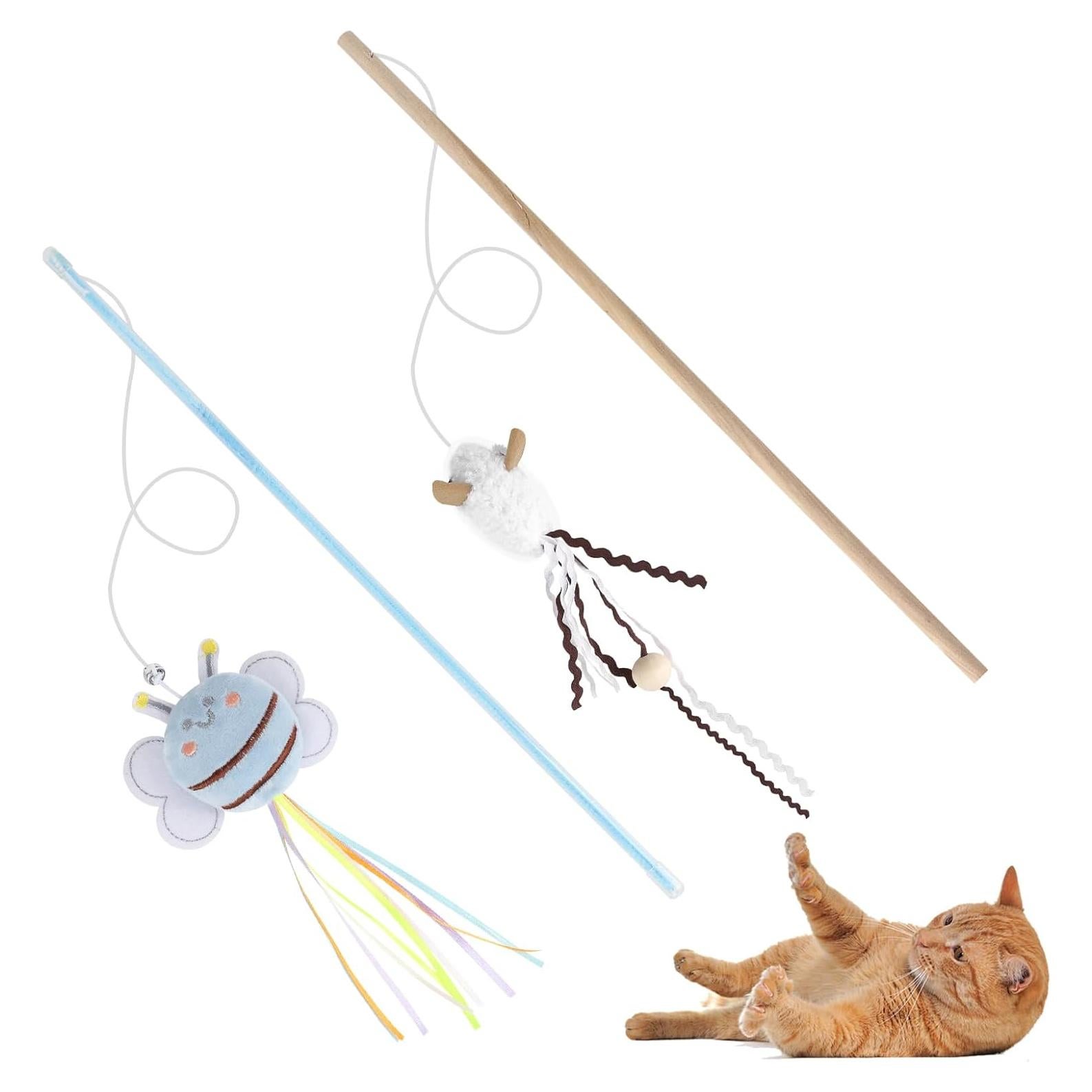 NOWFRESH Juego de Varitas Interactivas para Gatos 2 PCS