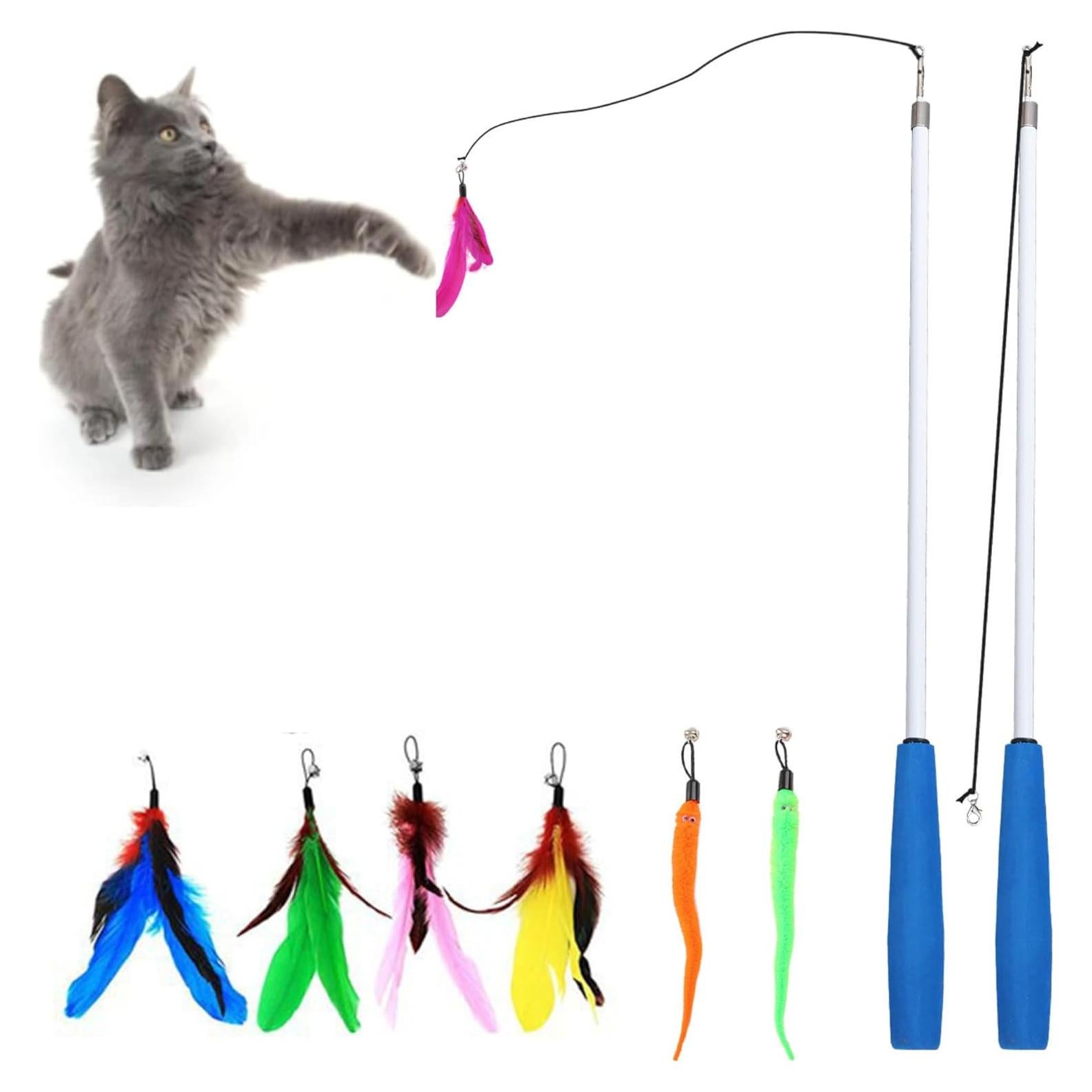 Varita Interactiva para Gatos Smokey's Stash 2pc con Plumas