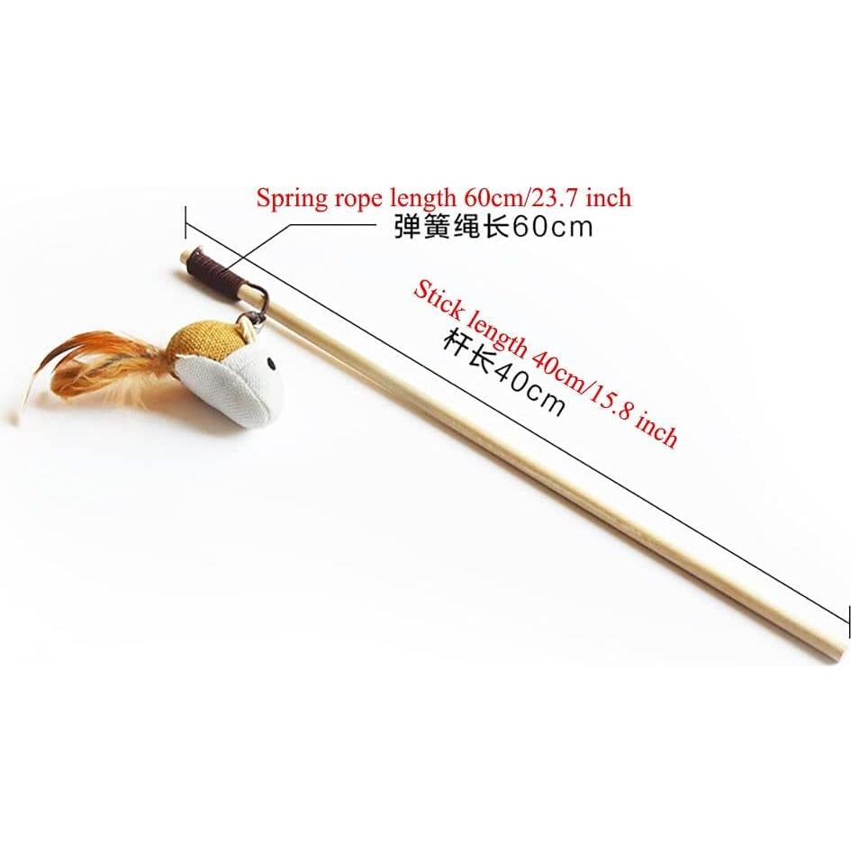 Juguete Interactivo para Gatos Artshu Varita de Madera 40cm