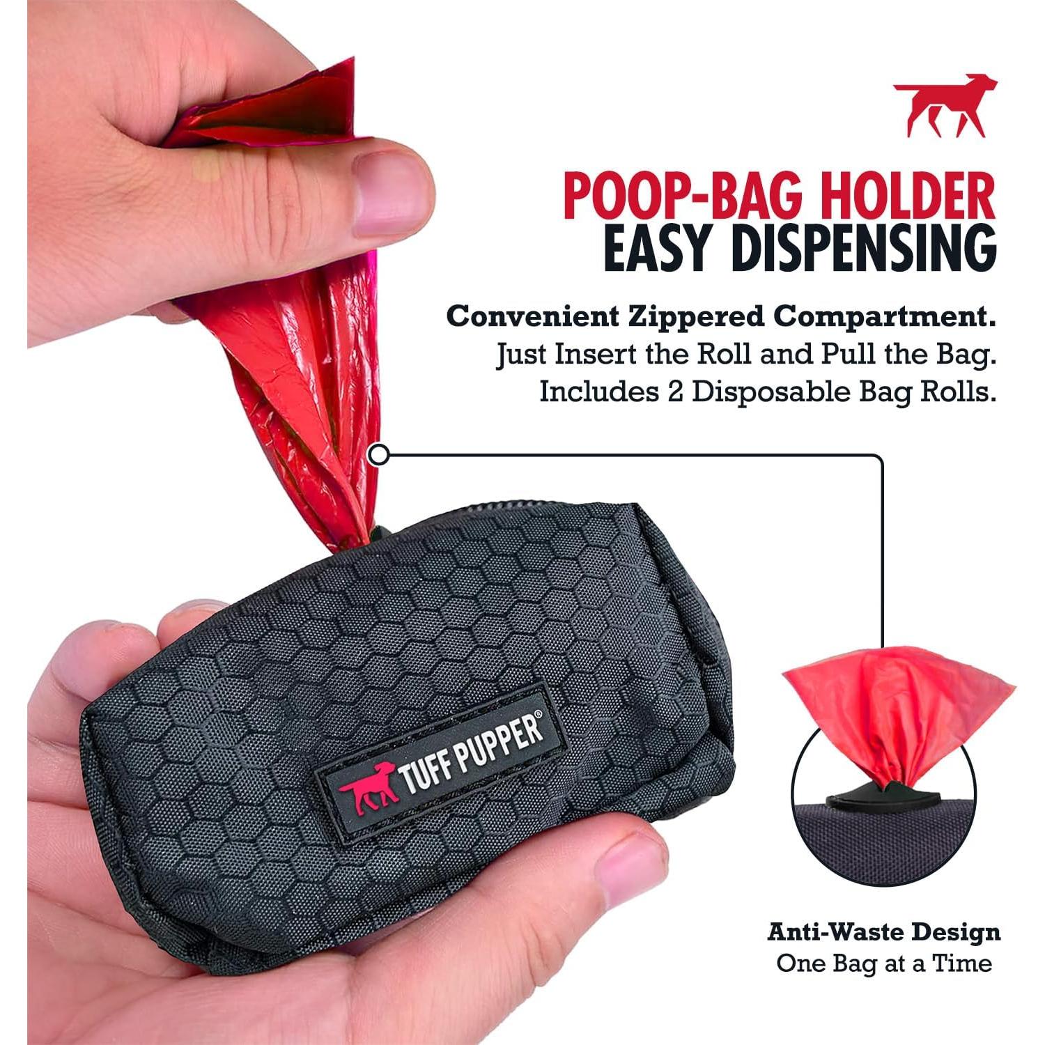 Soporte para bolsas de excremento Tuff Pupper - Negro, ligero y resistente