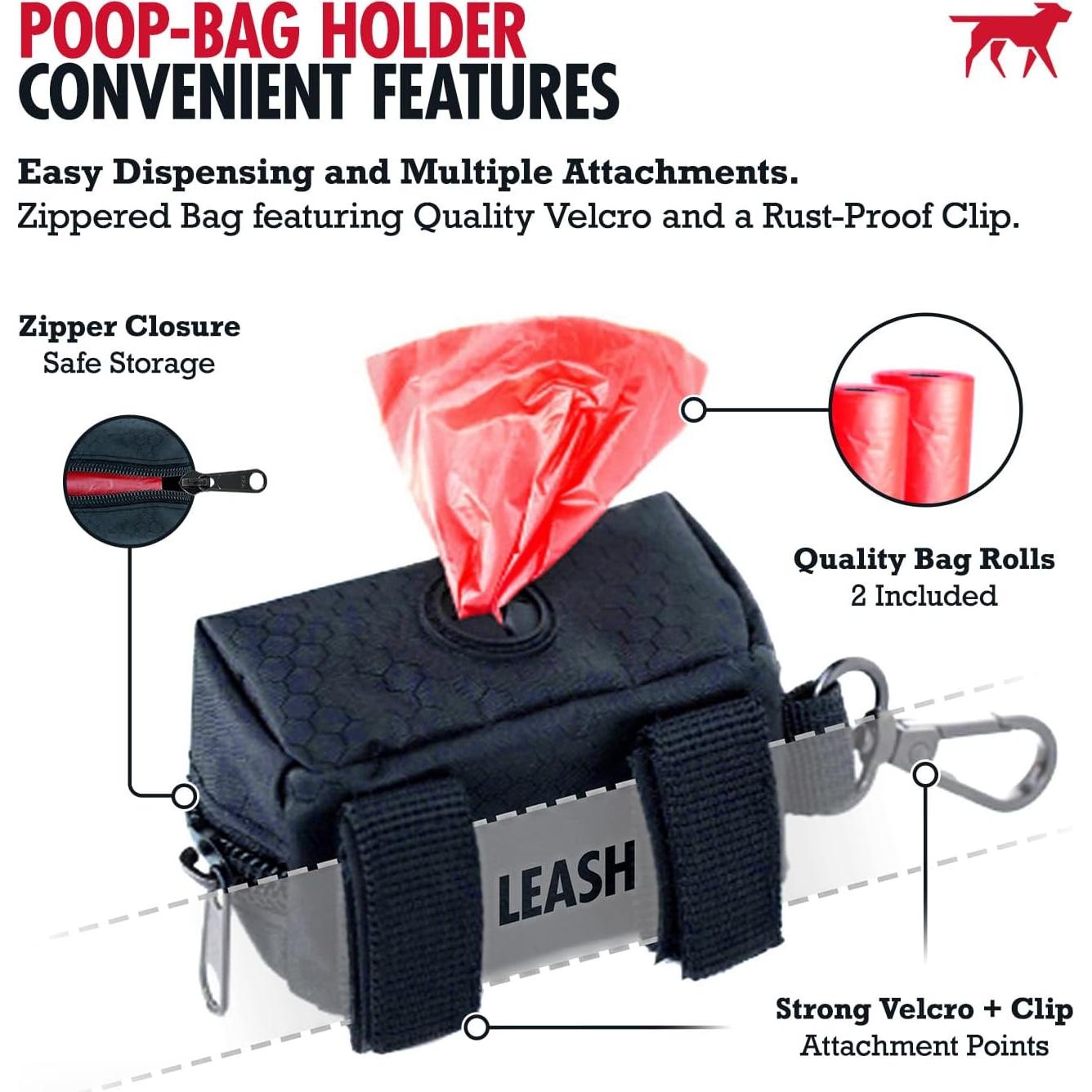 Soporte para bolsas de excremento Tuff Pupper - Negro, ligero y resistente