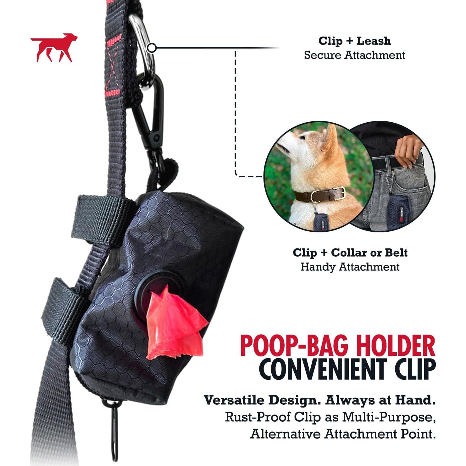 Soporte para bolsas de excremento Tuff Pupper - Negro, ligero y resistente