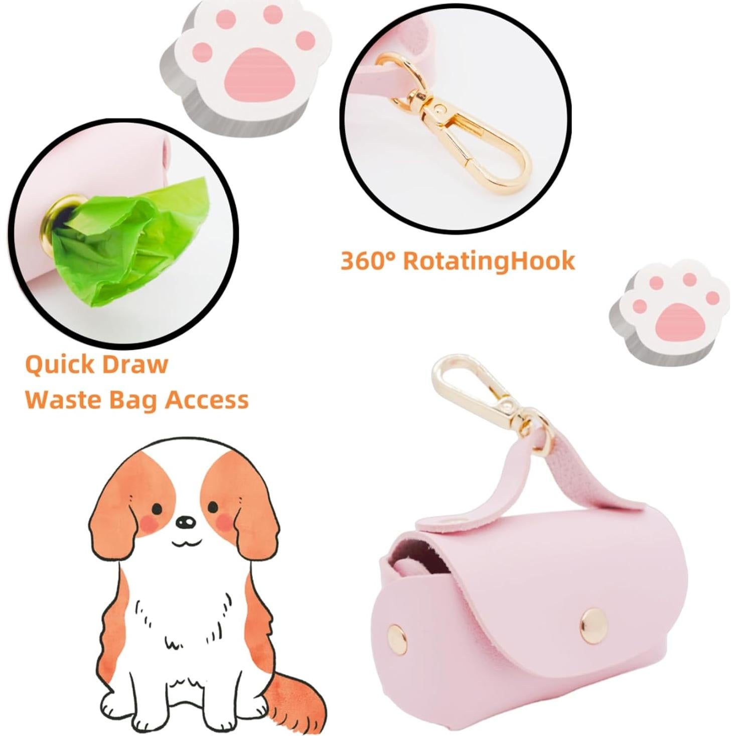 Dispensador de Bolsa de Excremento para Perros ENWIQUE Rosa