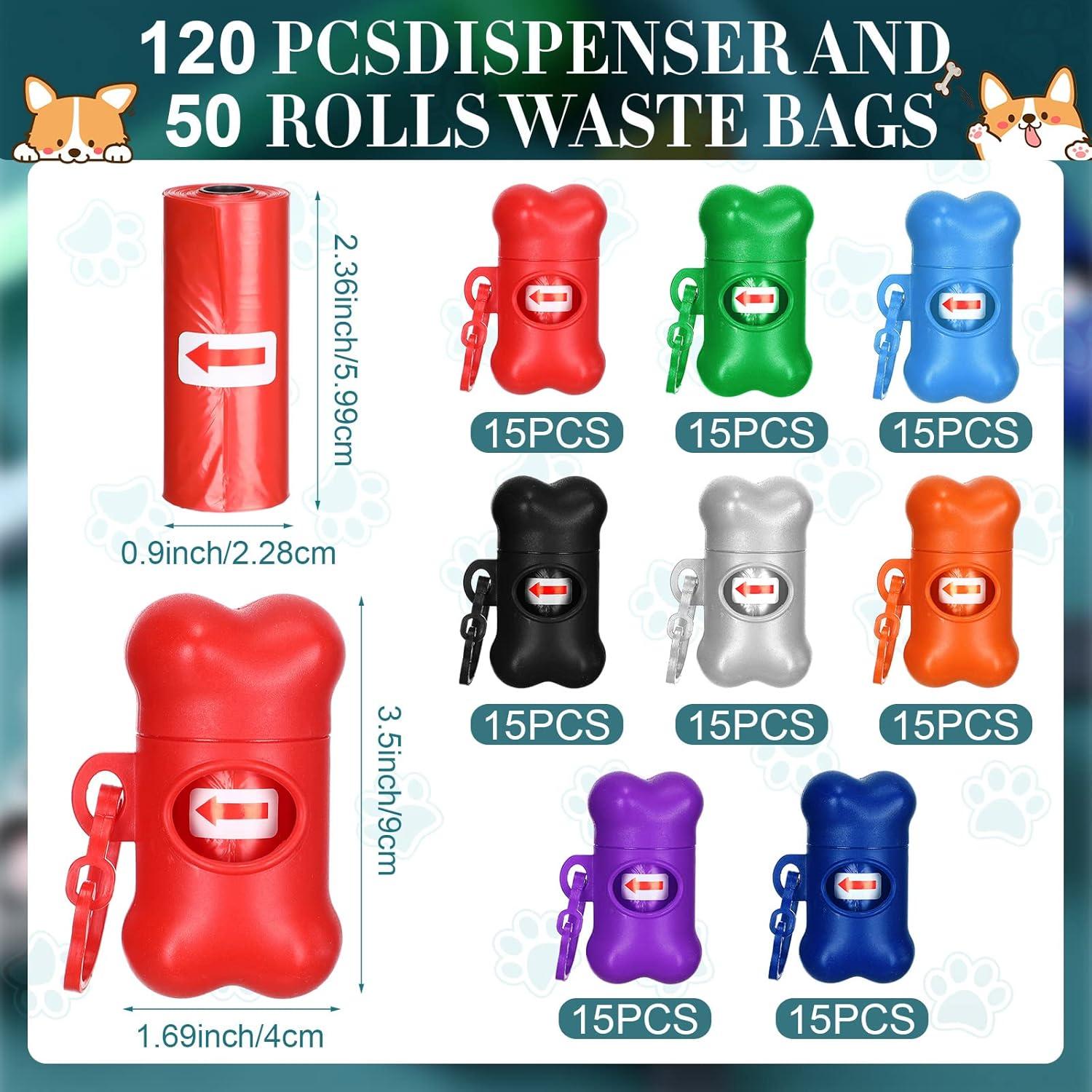 Dispensadores de Bolsas de Excremento Zhehao 120 Pcs 8 Colores