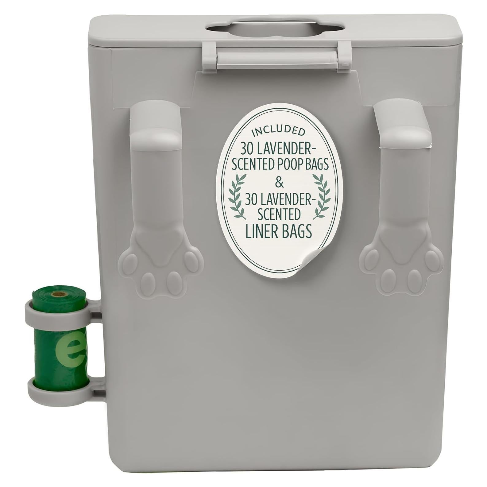 Receptor de Excremento de Mascota PawCan Gris con Tapa