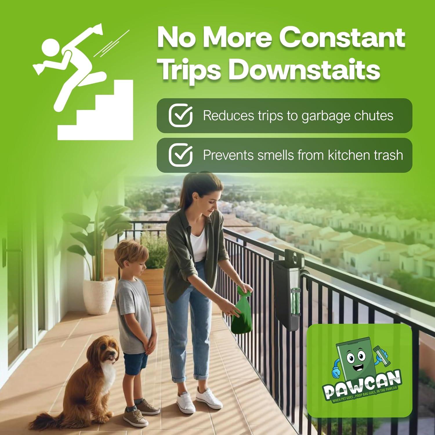 Receptor de Excremento de Mascota PawCan Gris con Tapa