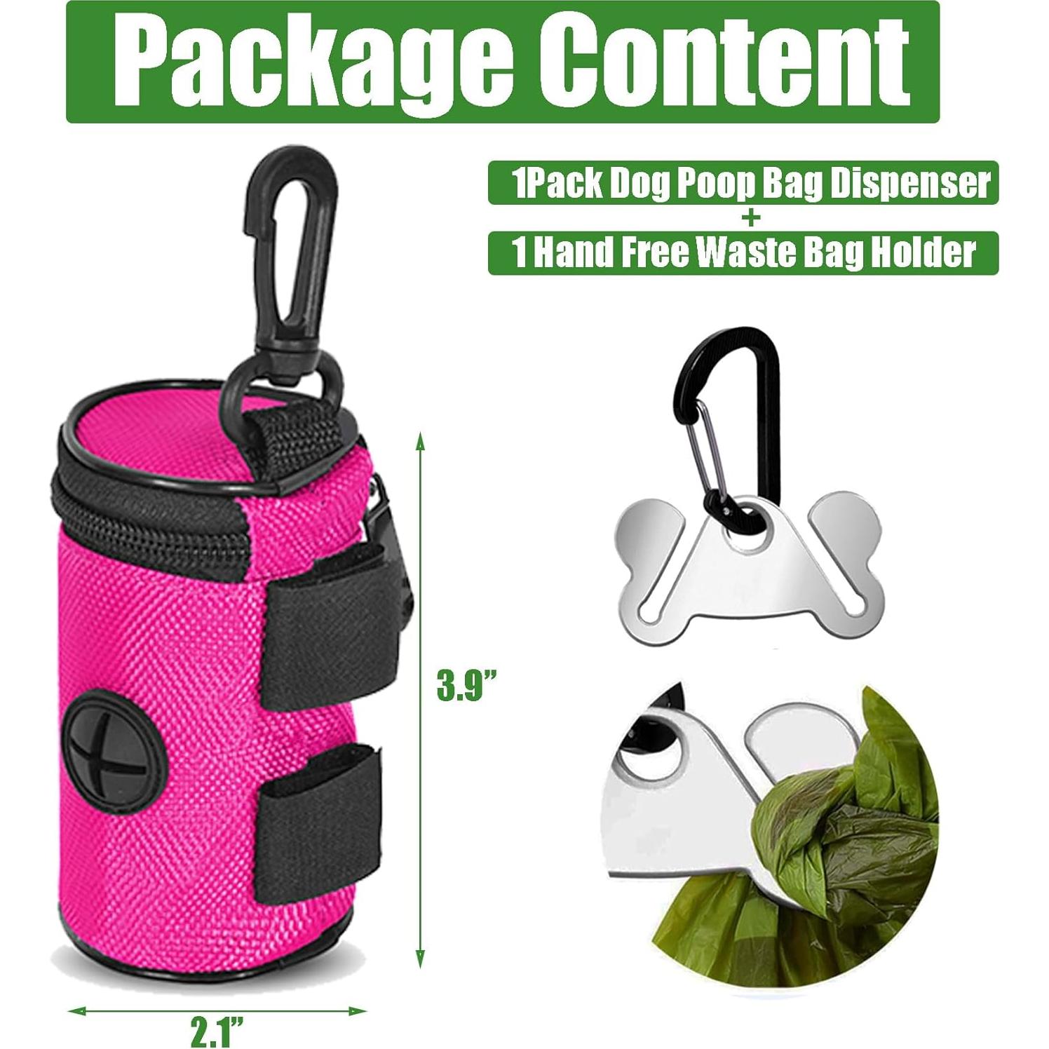 Dispensador de bolsas de excremento de perro Hilihali Rosa