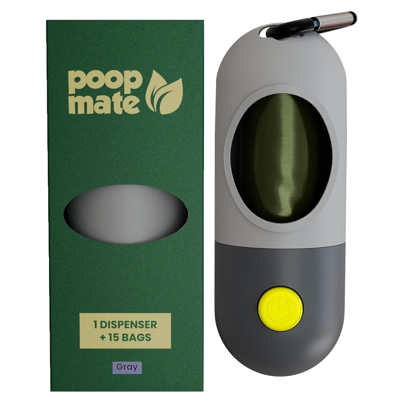 Dispensador de Bolsas de Excremento de Perro Poop Mate con Linterna LED
