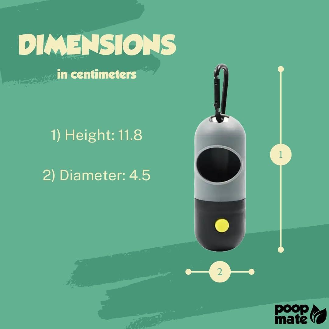 Dispensador de Bolsas de Excremento de Perro Poop Mate con Linterna LED