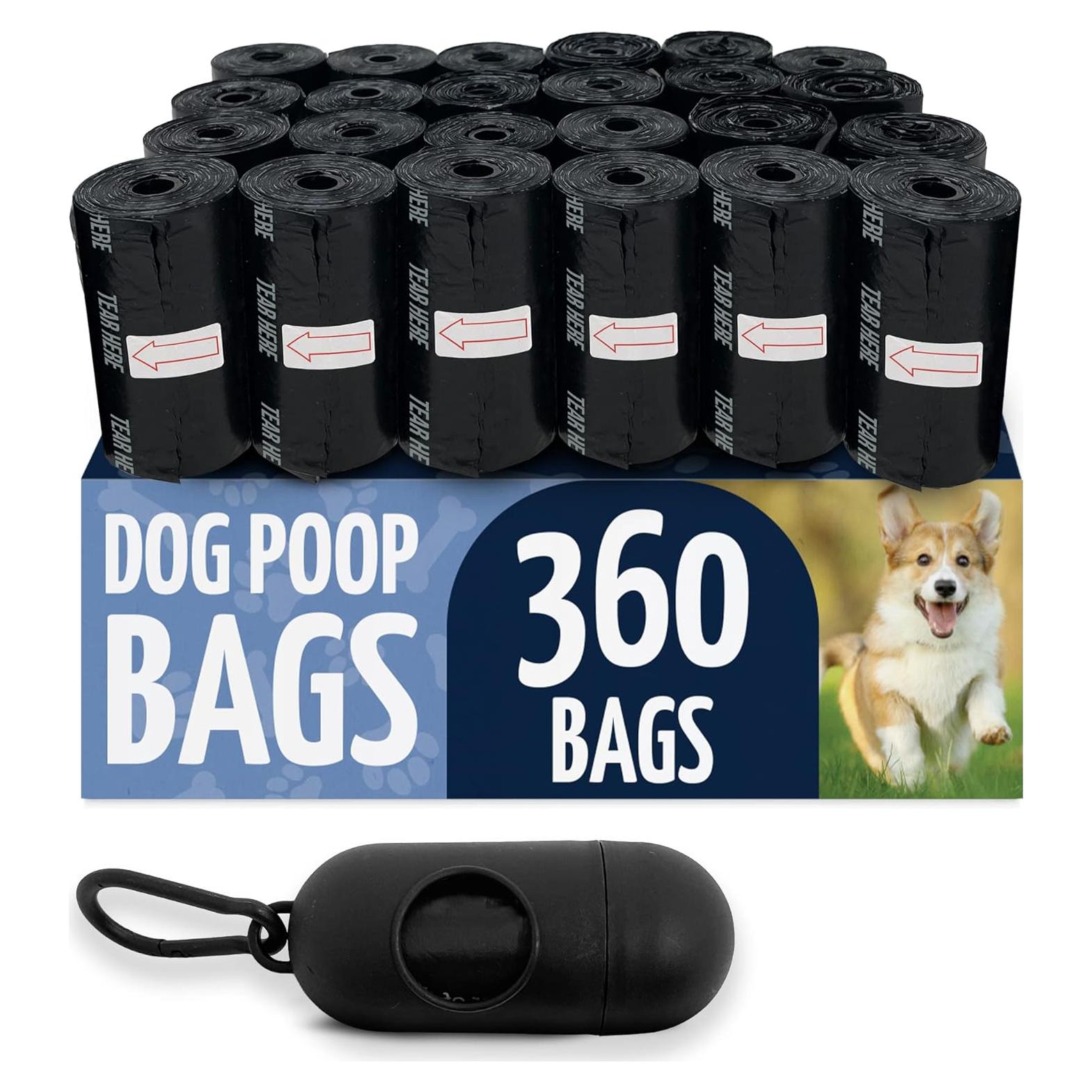 Bolsas de Excremento de Perro Reli - 360 Unidades, 24 Rollos, 22.86x33.02 cm, Sin Fragancia, a Prueba de Fugas