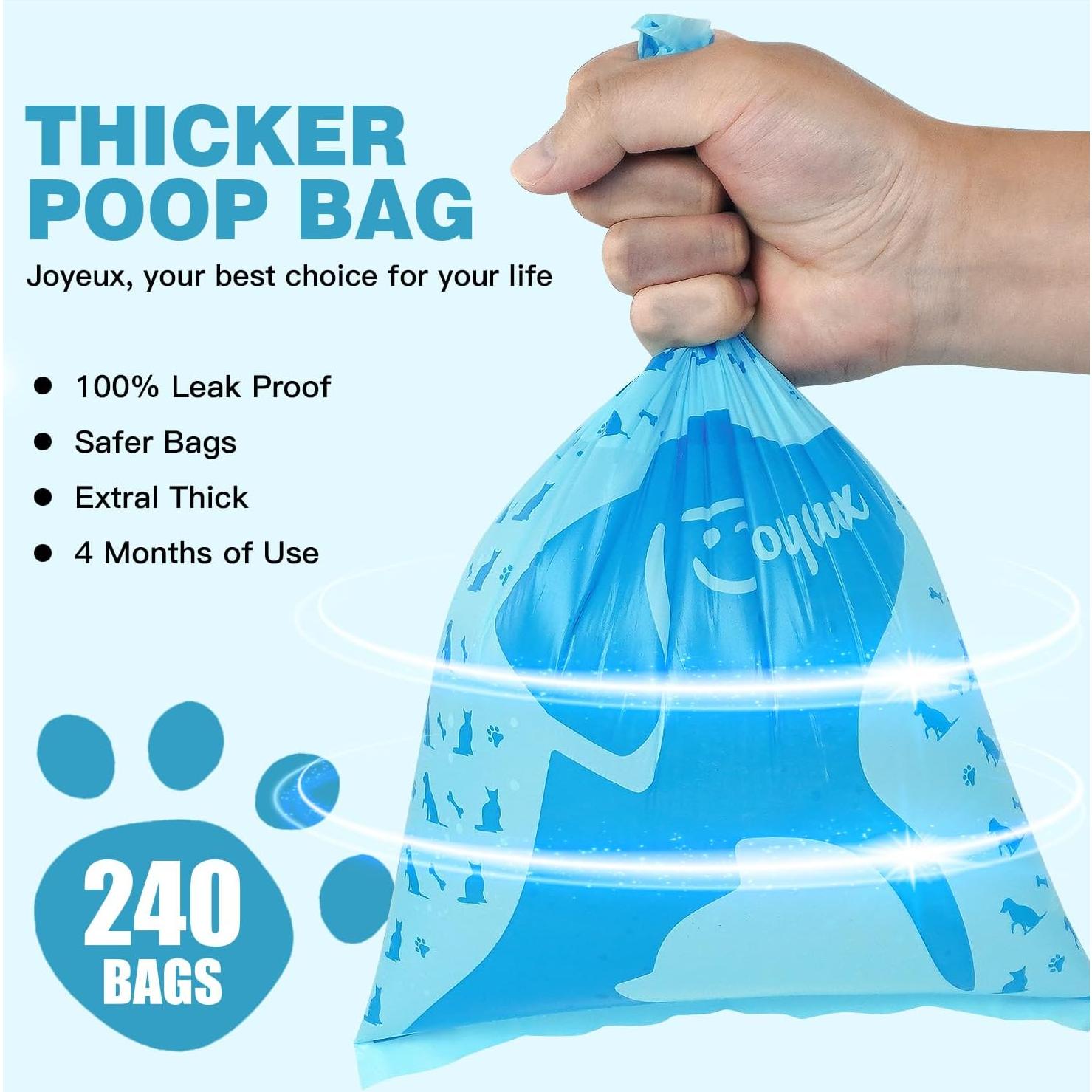 Bolsas de Popo para Perros Joyeux 240 Unidades a Prueba de Fugas