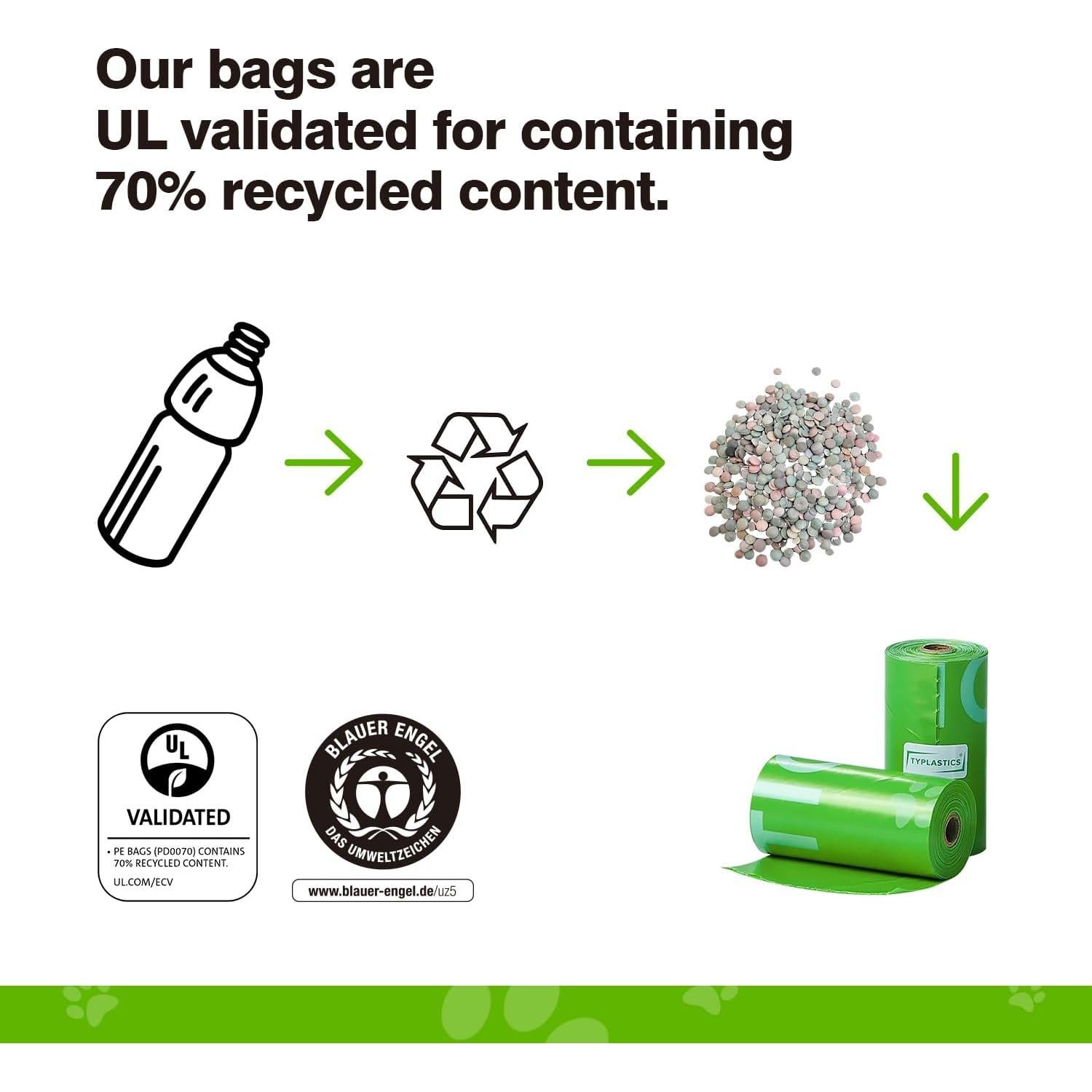 Bolsas de Desechos para Perros Typlastics 270 Unidades Verde Lima