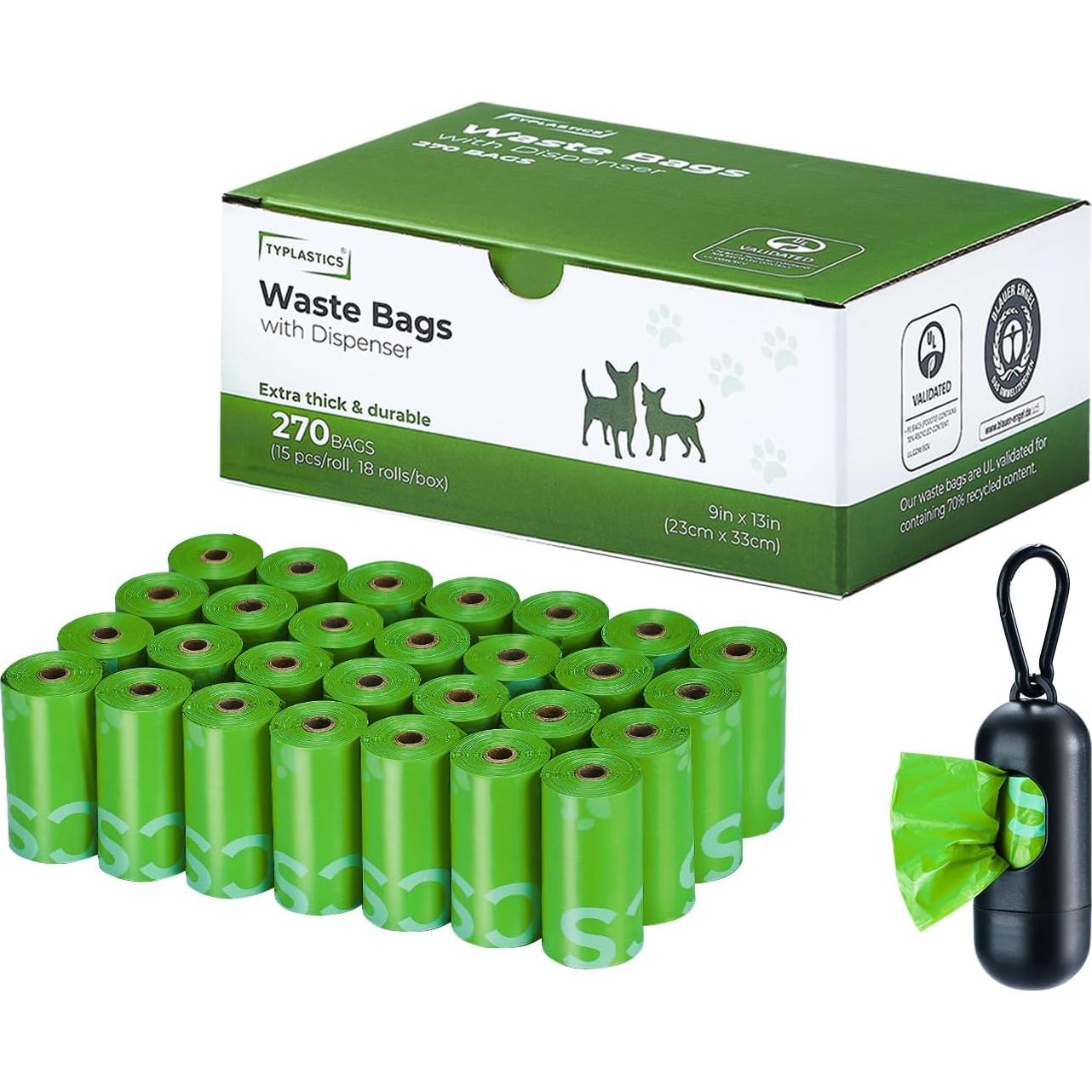 Bolsas de Desechos para Perros Typlastics 270 Unidades Verde Lima