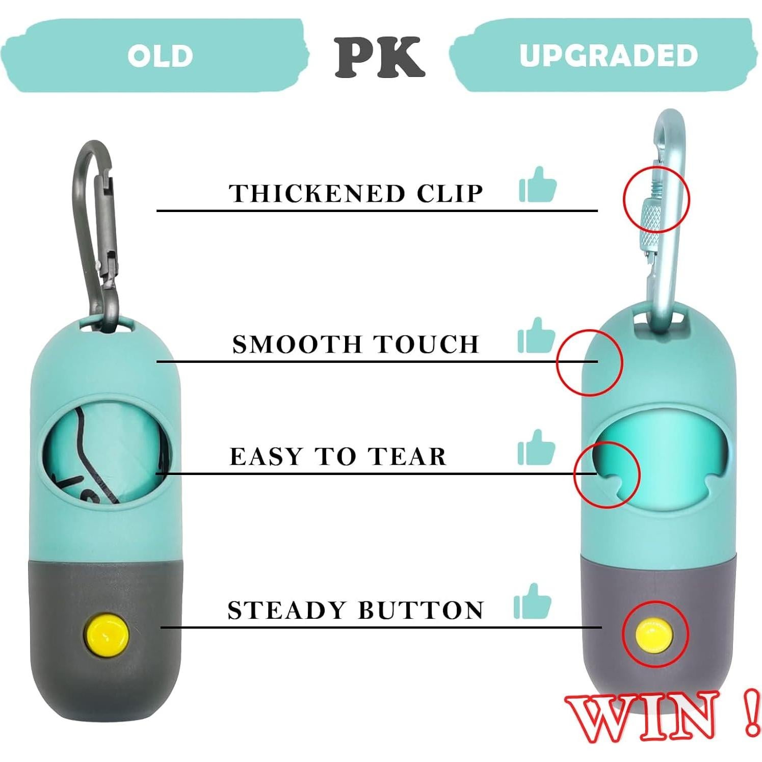 Dispensador de bolsas para excremento de perro YUCHIYA con linterna LED