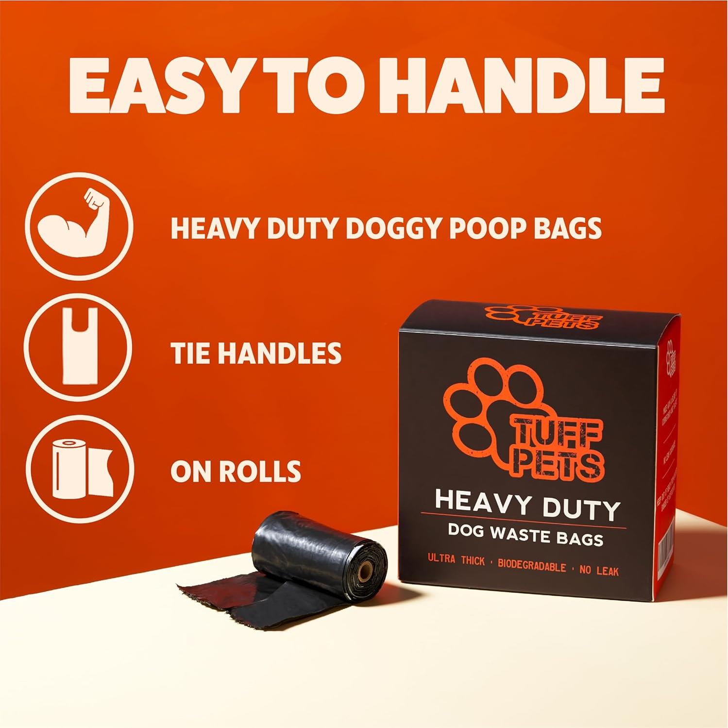 Bolsas de Poop para Perros Tuff Pets - 160 Unidades Extra Gruesas