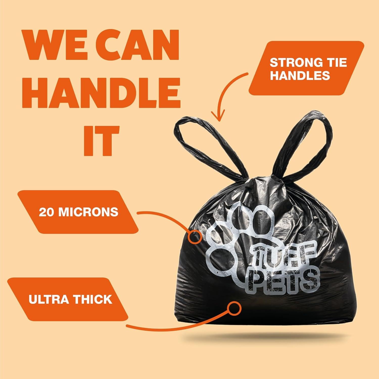 Bolsas de Poop para Perros Tuff Pets - 160 Unidades Extra Gruesas