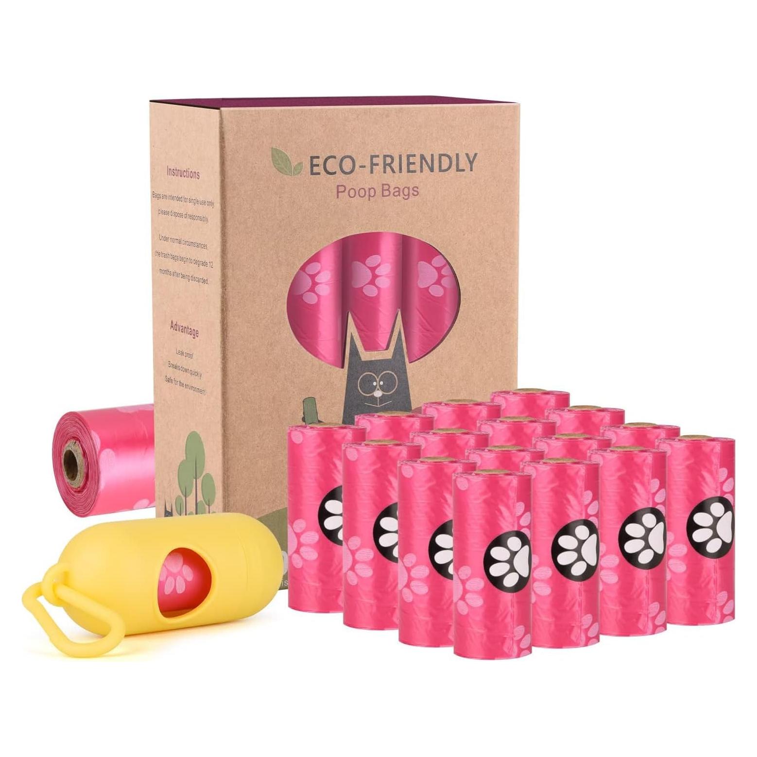 Bolsas de Poo Biodegradables WDFAACK Rosa 240 Unidades 23x33 cm