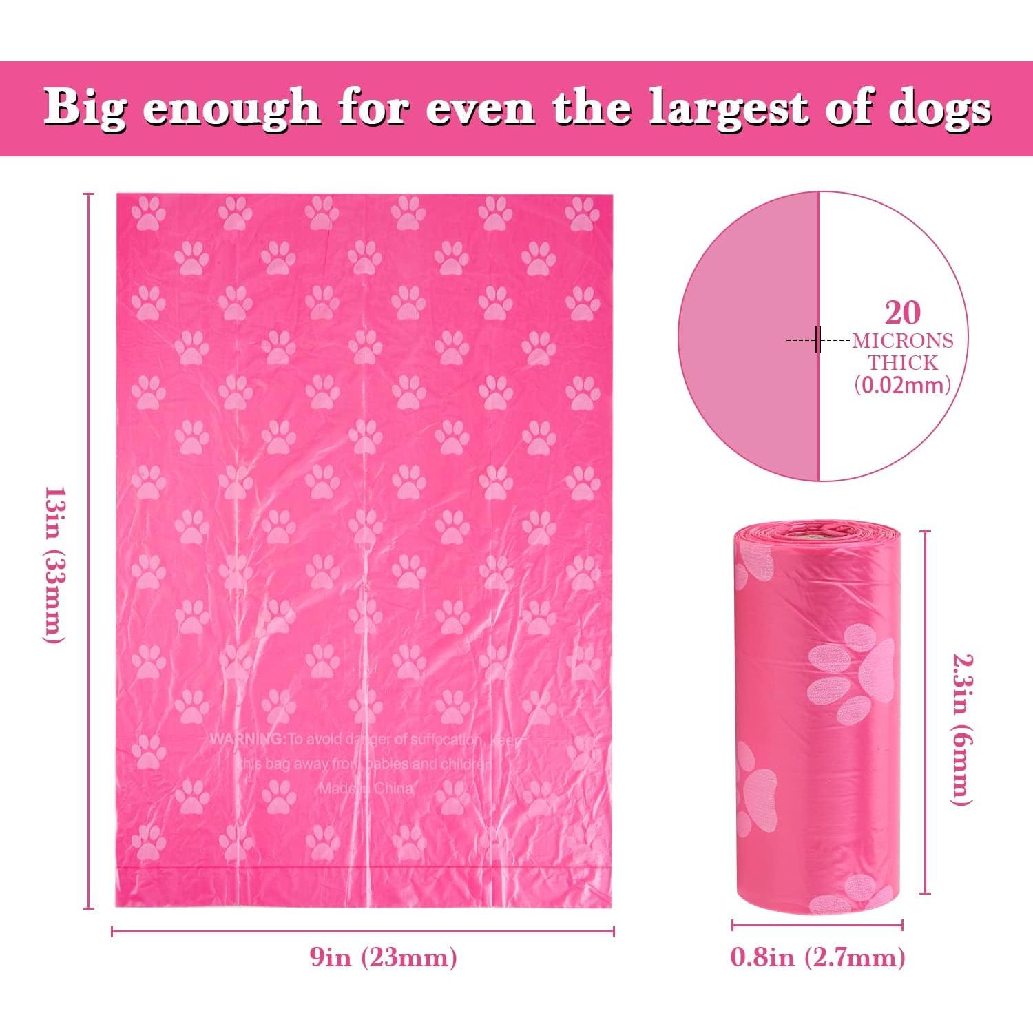 Bolsas de Poo Biodegradables WDFAACK Rosa 240 Unidades 23x33 cm