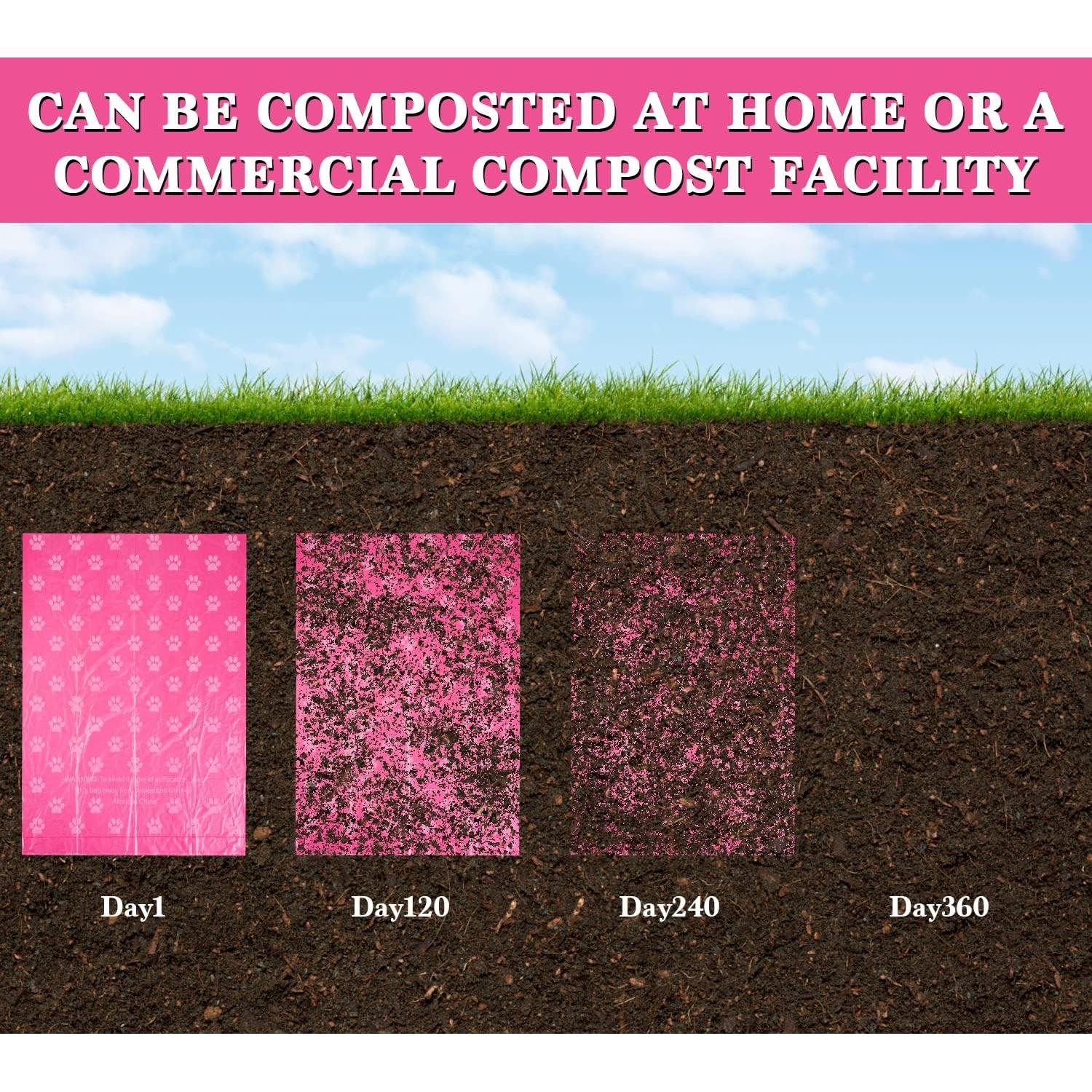 Bolsas de Poo Biodegradables WDFAACK Rosa 240 Unidades 23x33 cm