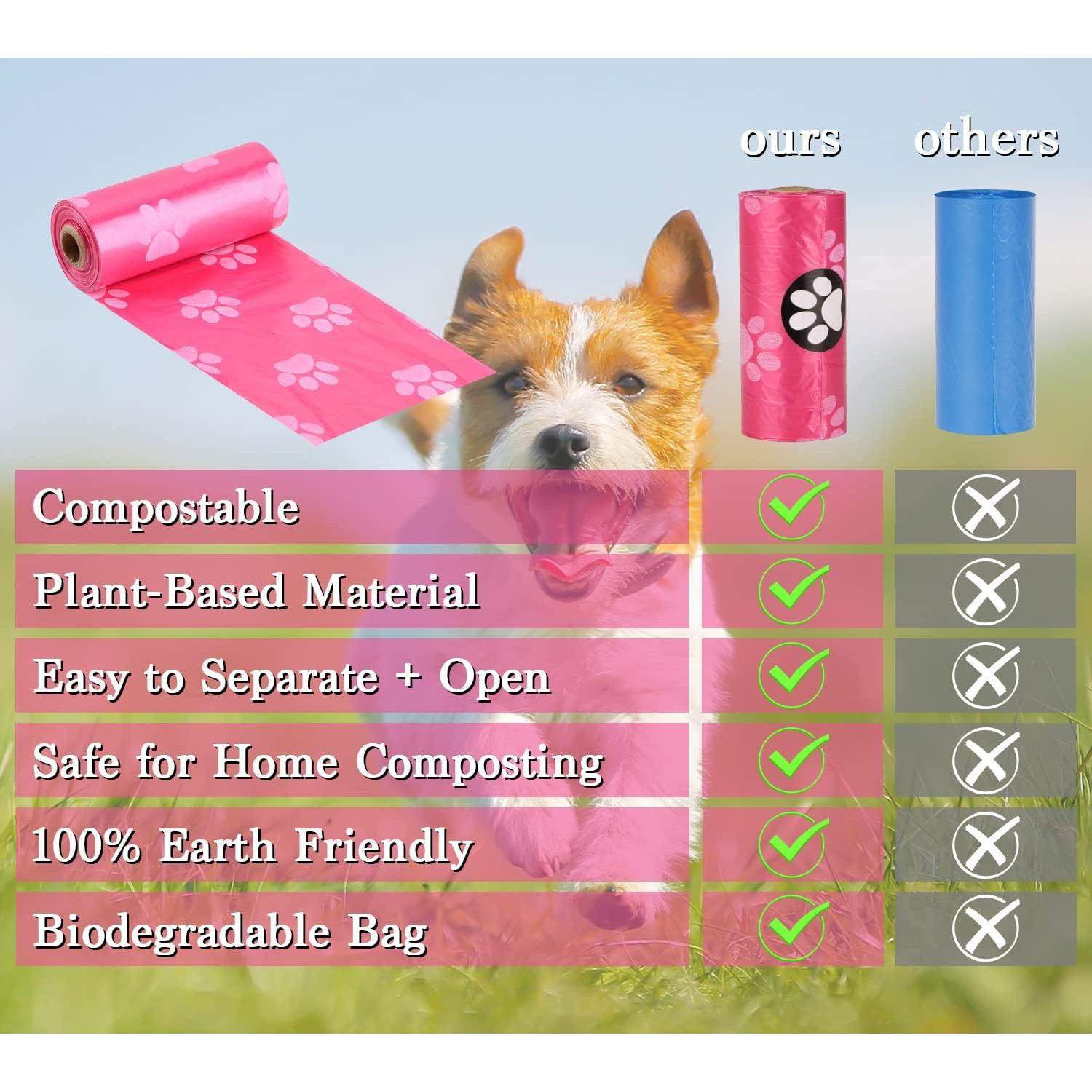 Bolsas de Poo Biodegradables WDFAACK Rosa 240 Unidades 23x33 cm