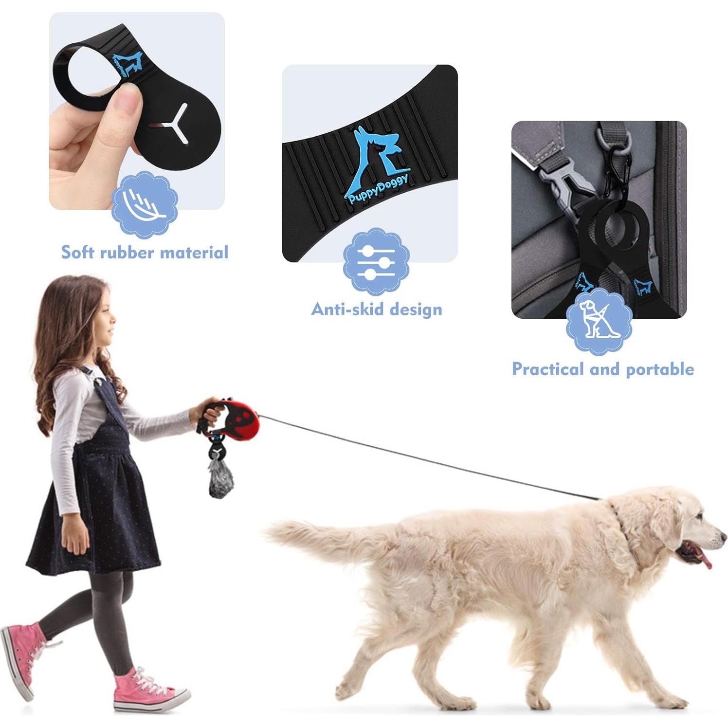 Soporte de Bolsa de Excremento PuppyDoggy para Correa - Negro