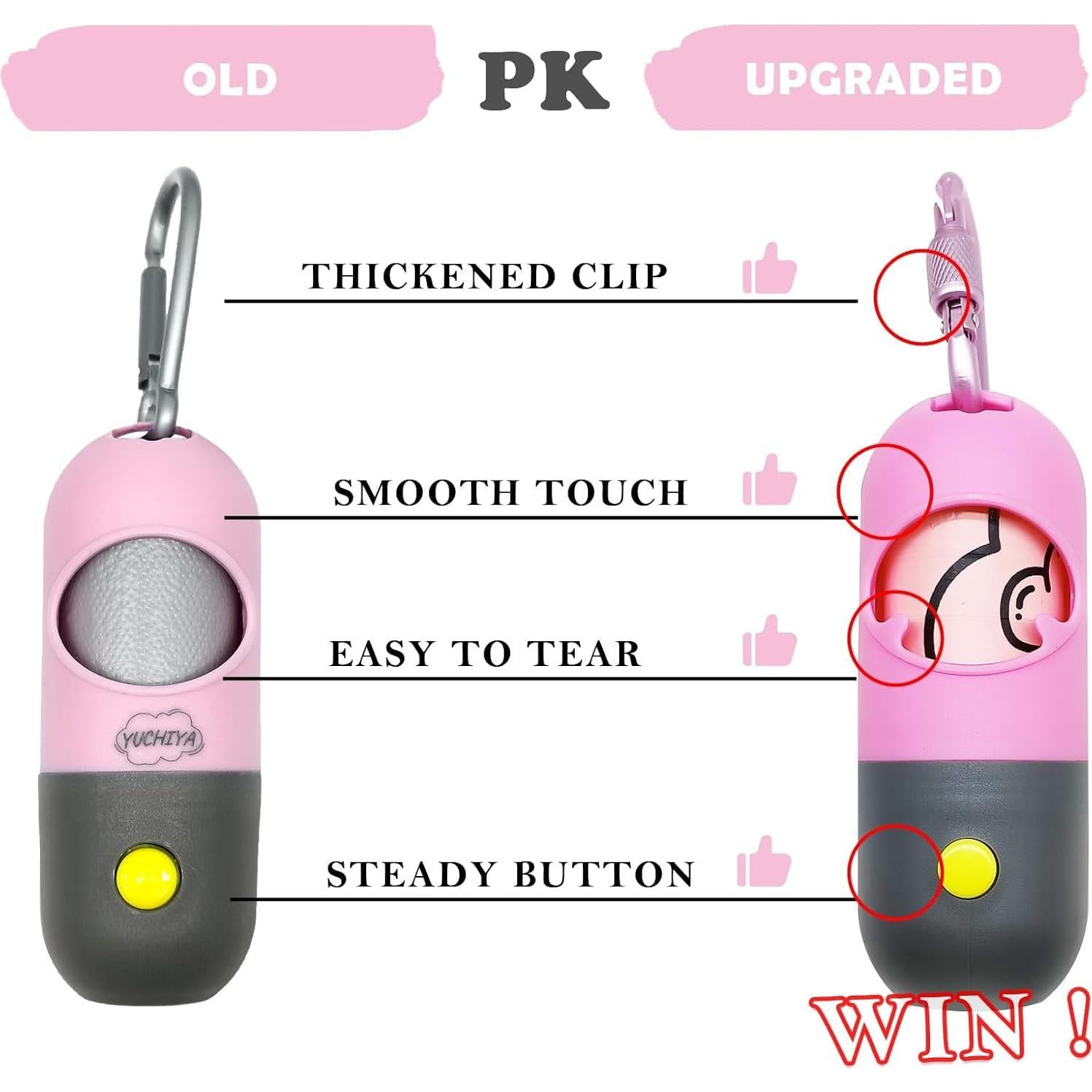 Dispensador de bolsas de caca para perro YUCHIYA con linterna LED