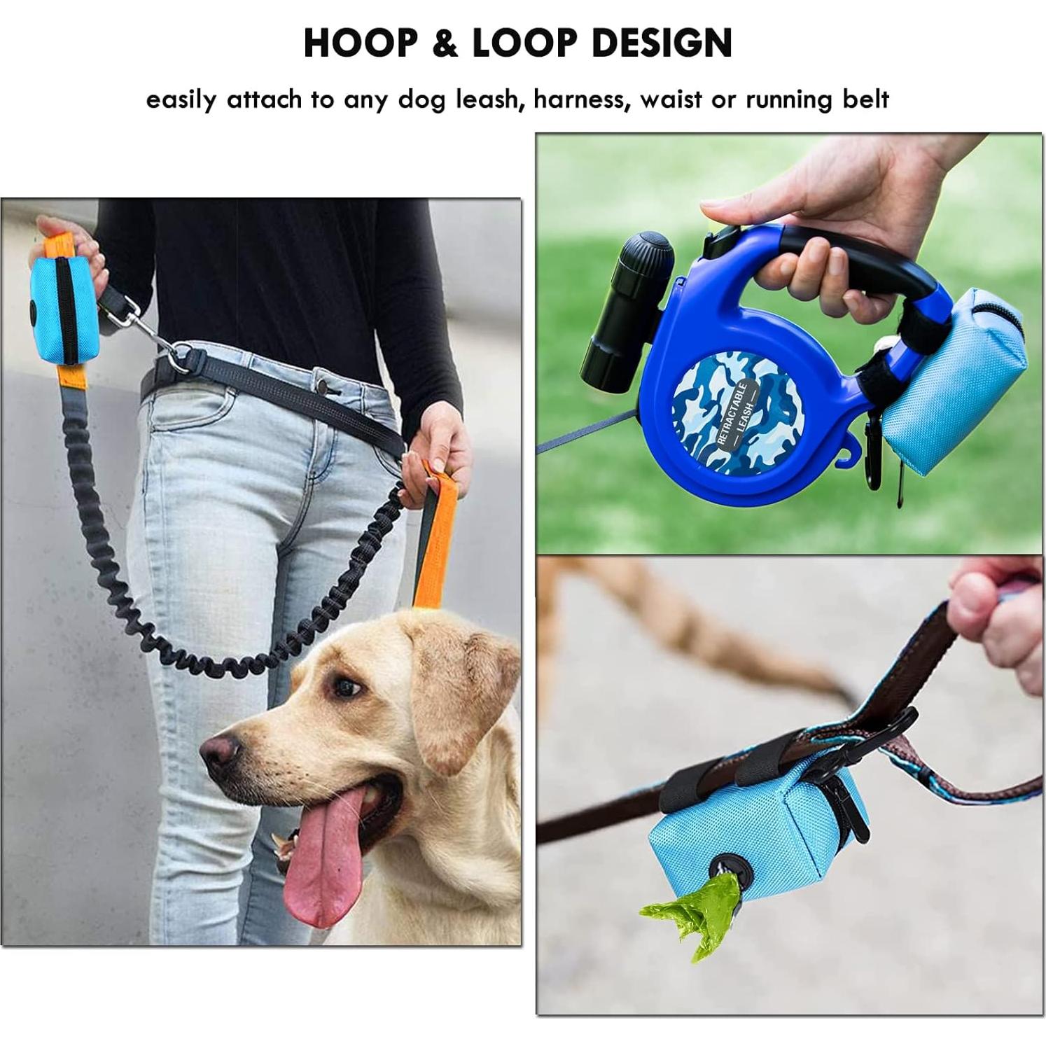 Soporte para bolsas de excremento de perro CAKOVANO Azul con 80 bolsas