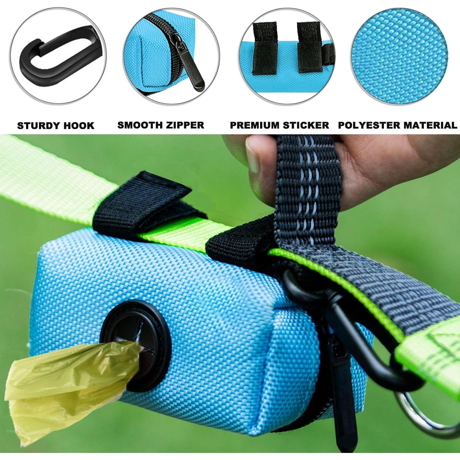 Soporte para bolsas de excremento de perro CAKOVANO Azul con 80 bolsas