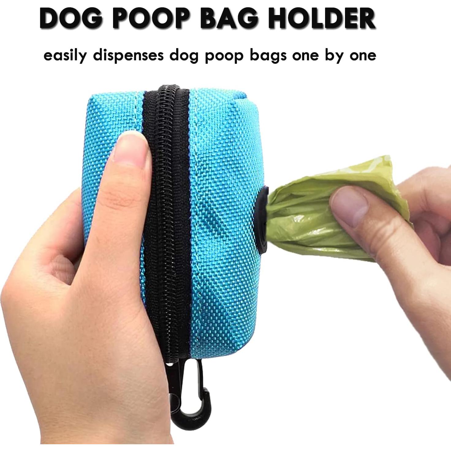 Soporte para bolsas de excremento de perro CAKOVANO Azul con 80 bolsas