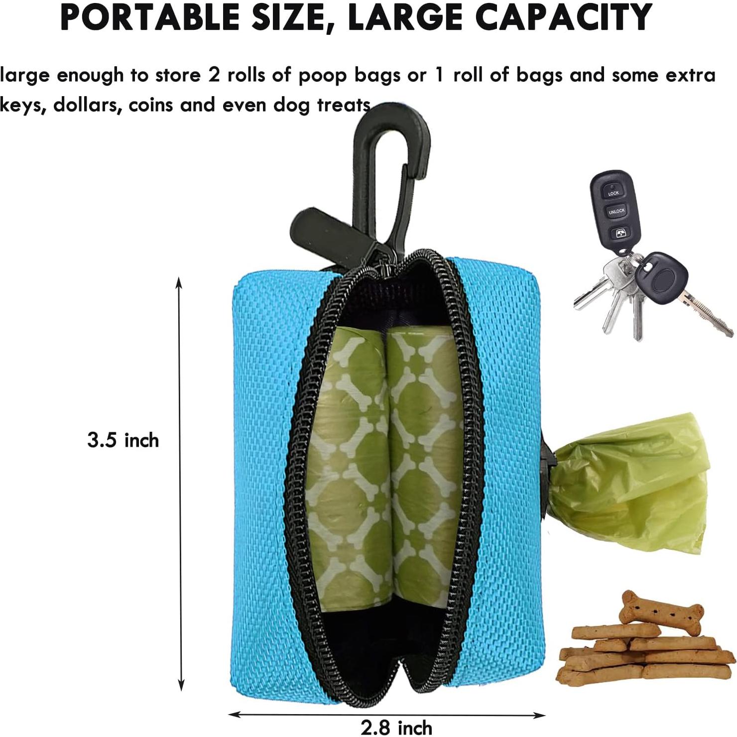 Soporte para bolsas de excremento de perro CAKOVANO Azul con 80 bolsas