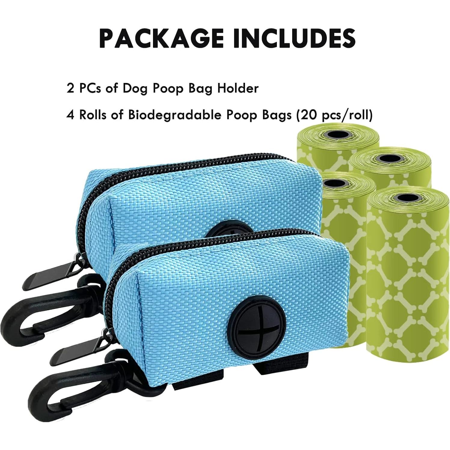 Soporte para bolsas de excremento de perro CAKOVANO Azul con 80 bolsas