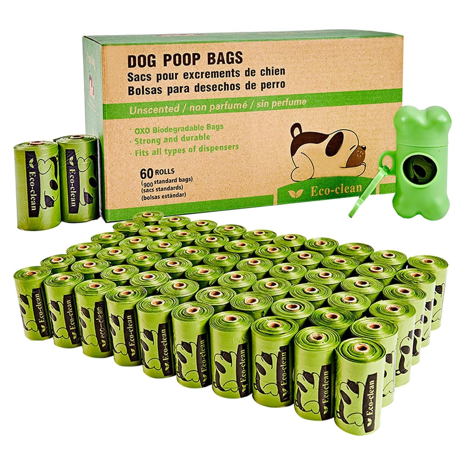 Bolsas de Excremento de Perro ECO-CLEAN 900 Unidades Sin Fragancia