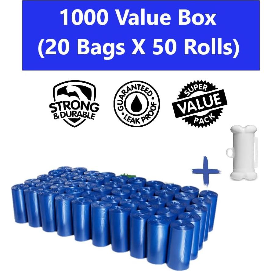 Bolsas de Desechos para Perros EZ Pick Up 1000 Unidades Azul