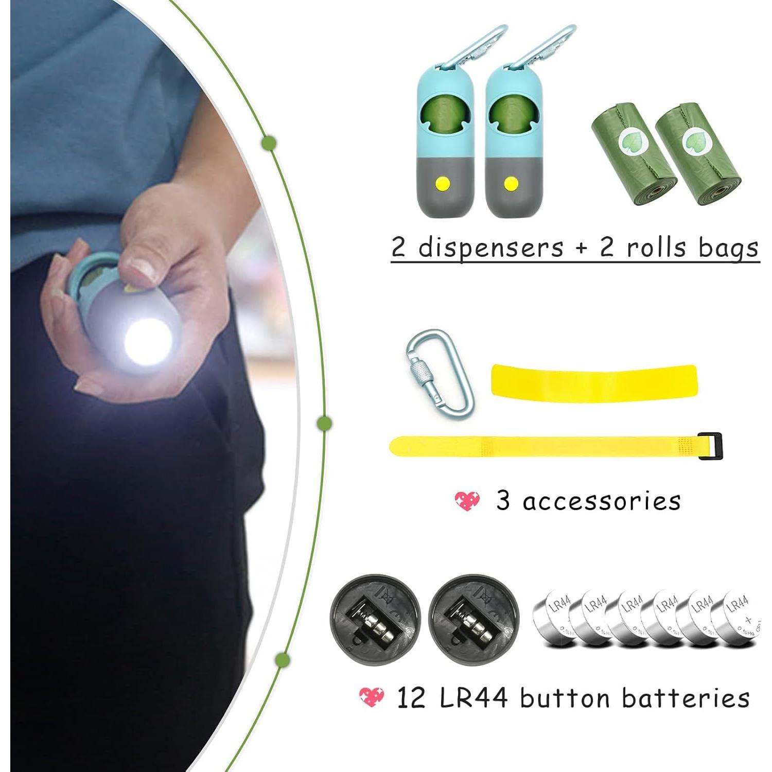 Paquete 2 Soportes para Bolsas de Excremento Morn Light Azul