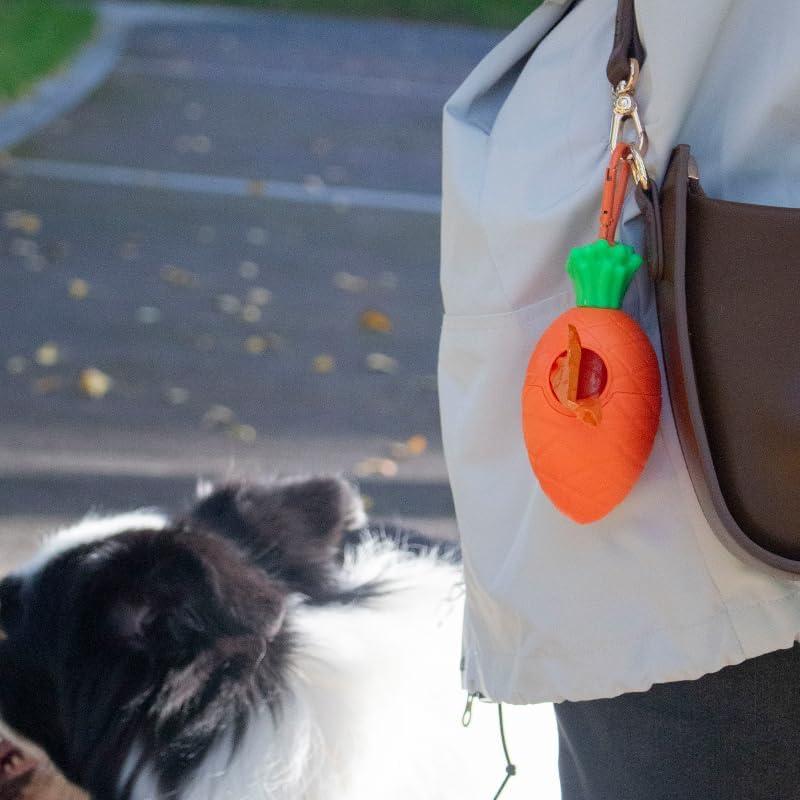 Dispensador de bolsas para desechos de perro AMOMI PET zanahoria