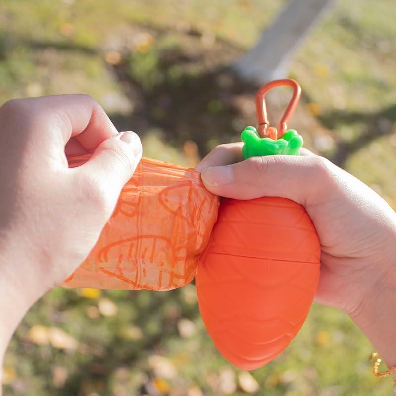 Dispensador de bolsas para desechos de perro AMOMI PET zanahoria