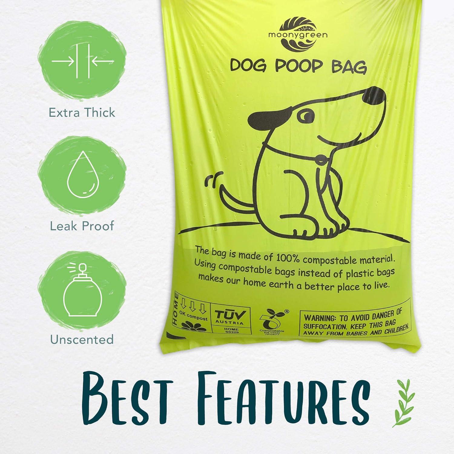 Bolsas Compostables para Excremento de Perro Moonygreen 120 Unidades