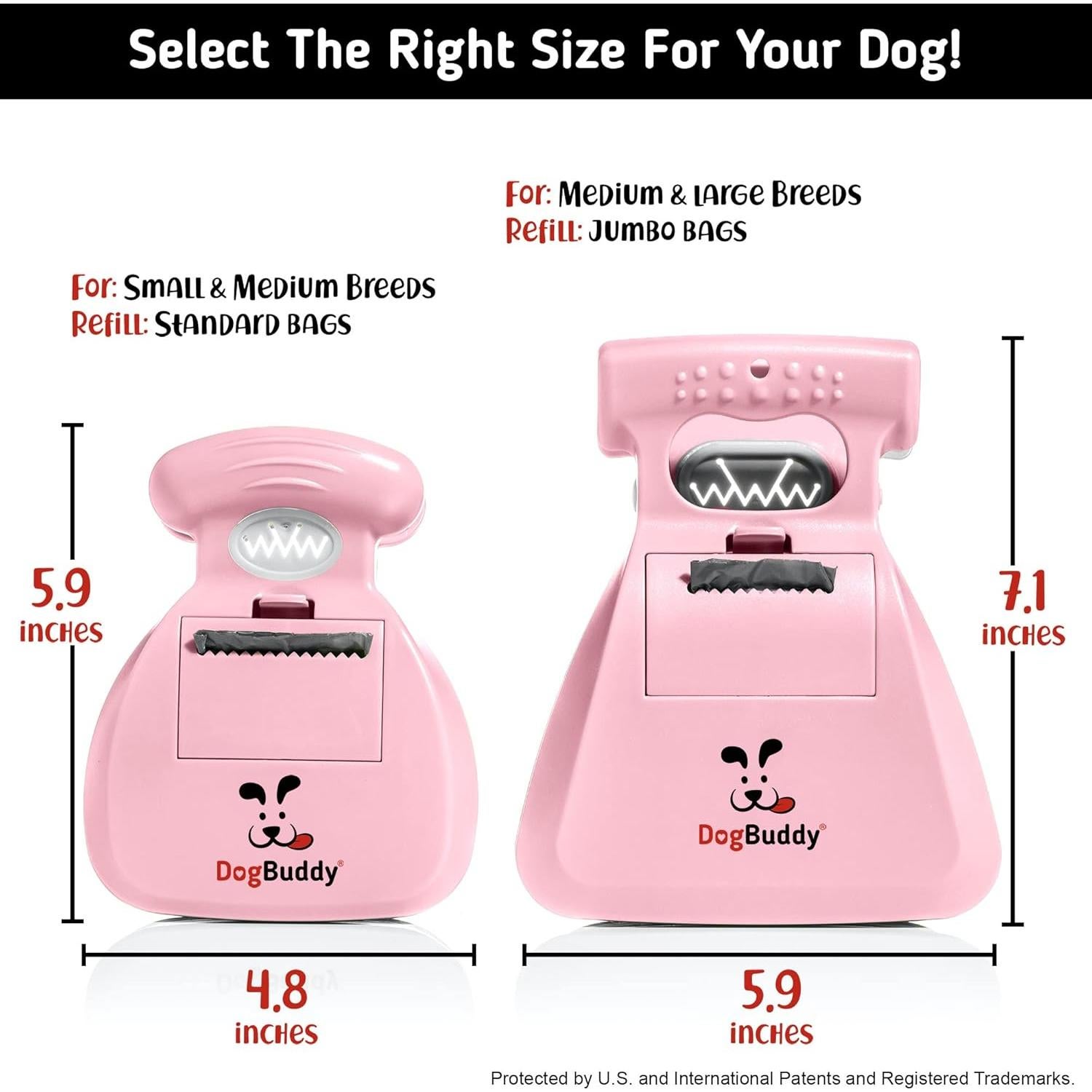 Recogedor de Excremento DogBuddy Mediano Rosa con Accesorios