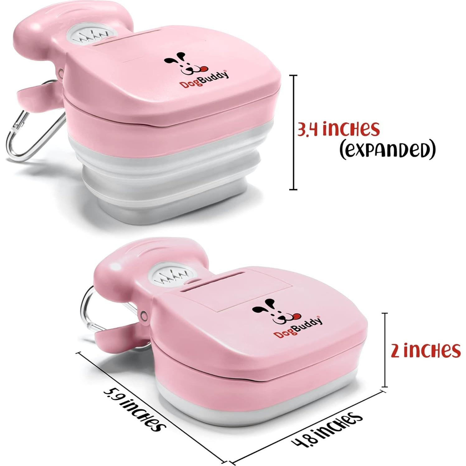 Recogedor de Excremento DogBuddy Mediano Rosa con Accesorios