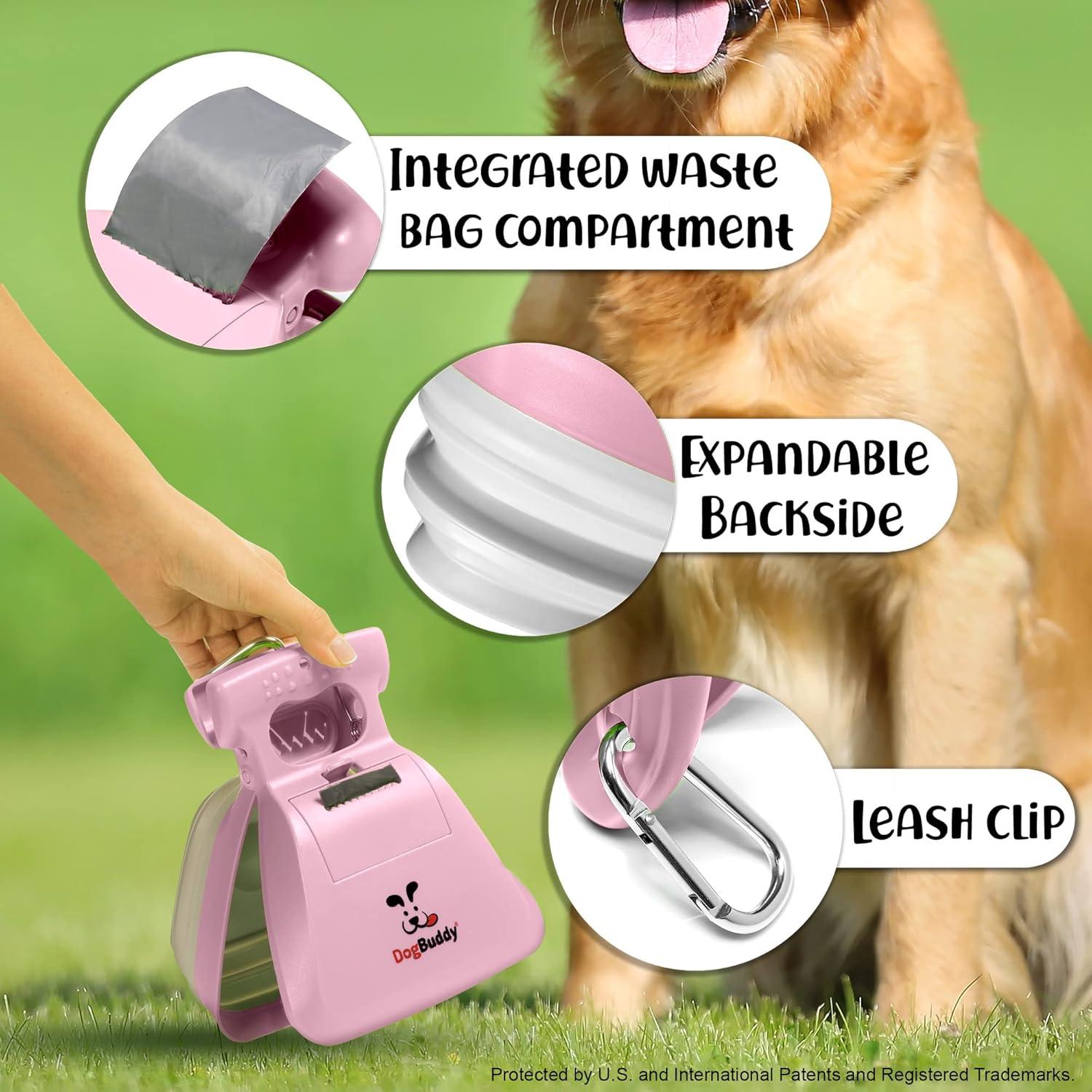 Recogedor de Excremento DogBuddy Mediano Rosa con Accesorios